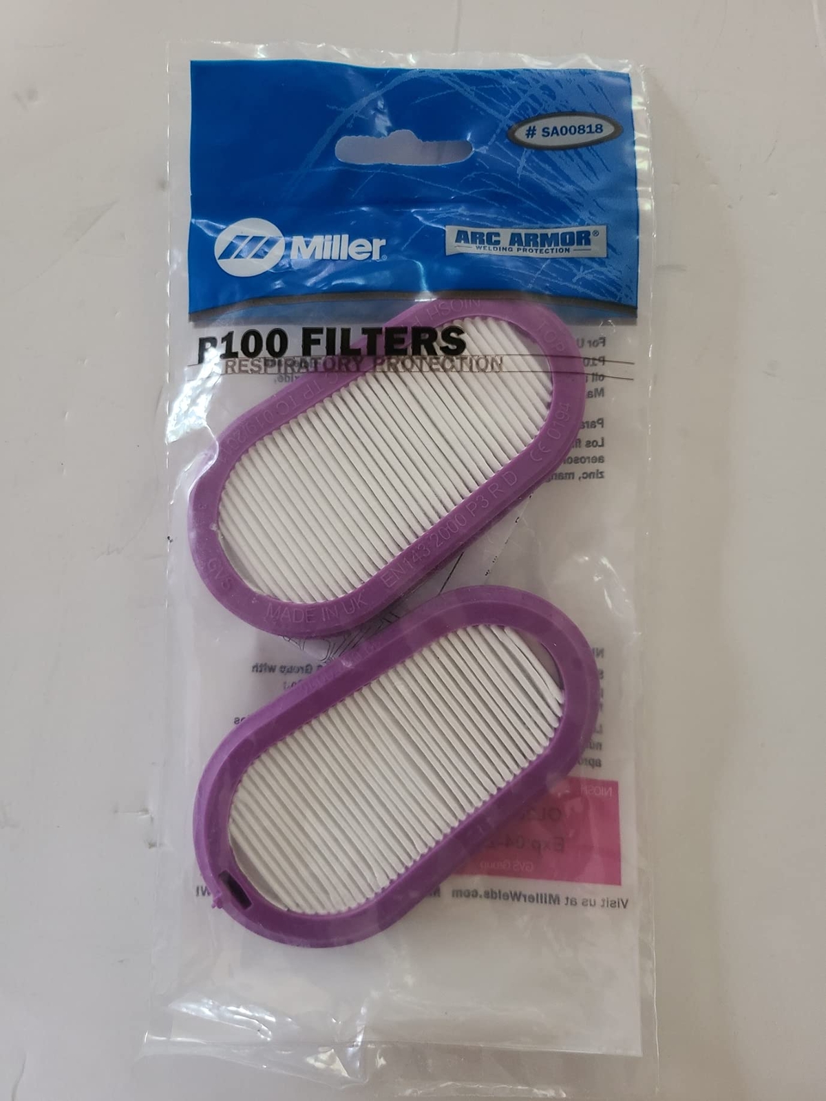 Miller Replacement Filter SA00818 for LPR 100 Reusable Respirator 2 Pack
