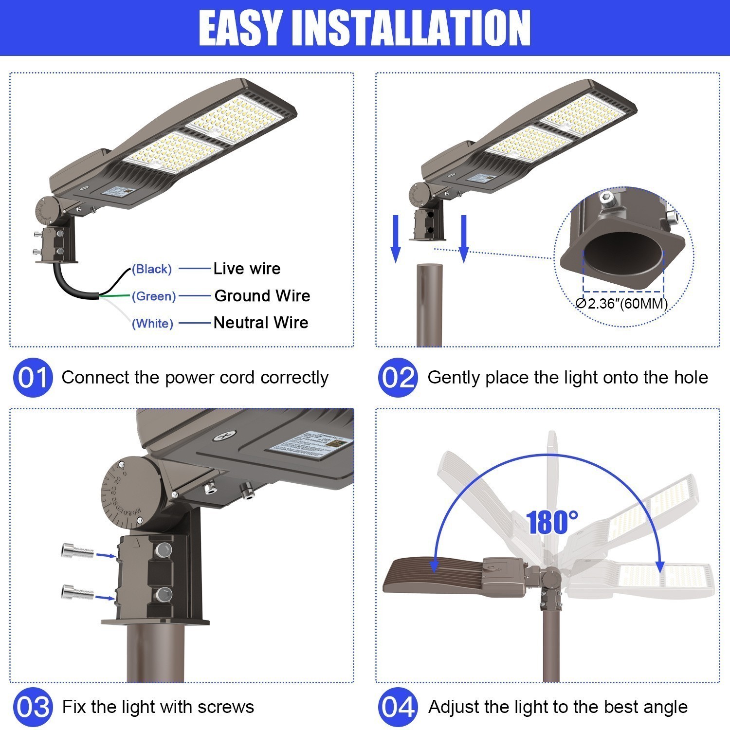 LED Parking lot Stadium Light 450W 67500LM Commercial Street Shoebox Area Lights