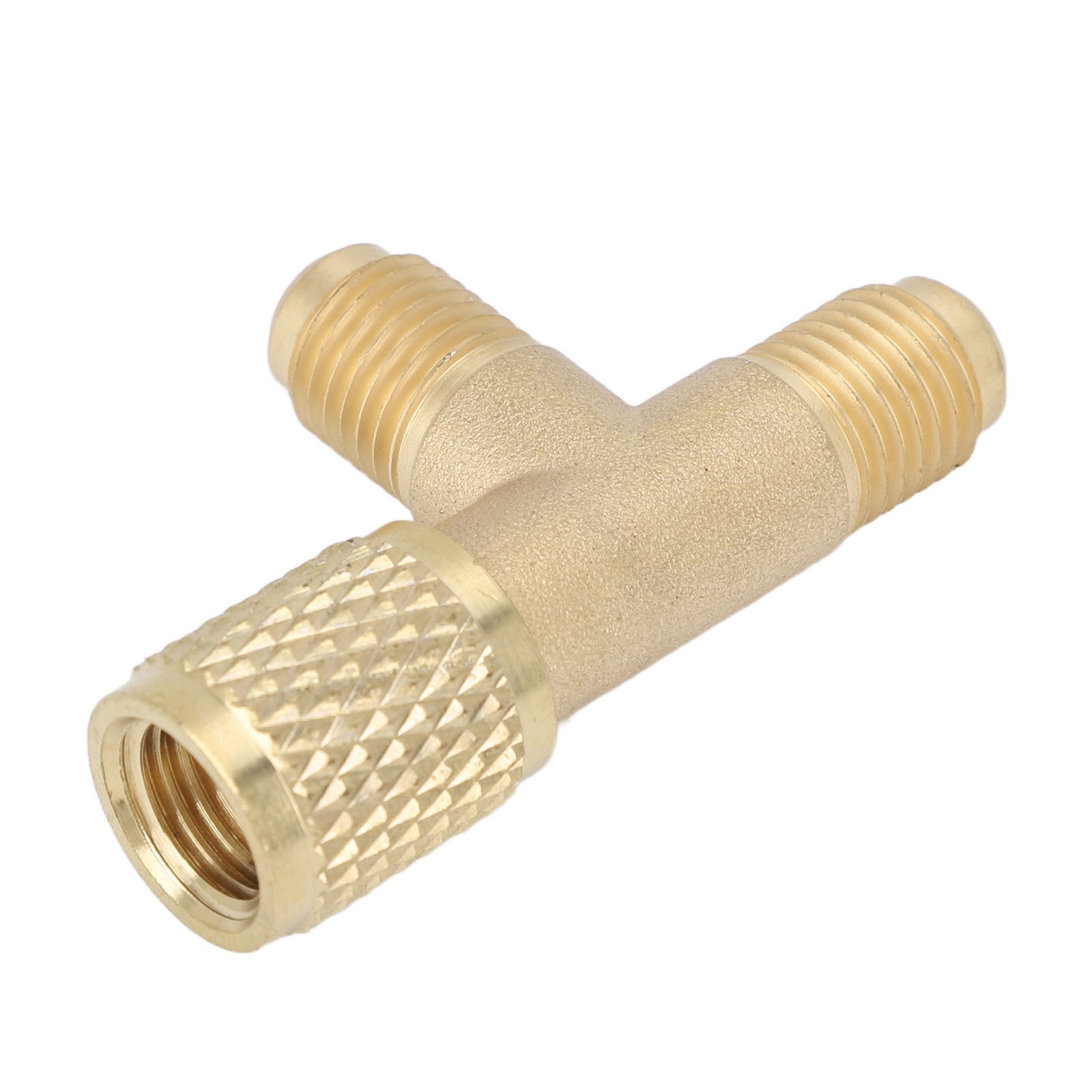 Quick Coupler Tee Adapter With Valve Core Brass 1/4in SAE Sturdy Structure