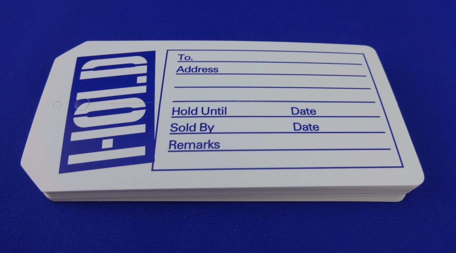 Blue / White Hold Tags with Slit Merchandise Price Tags New
