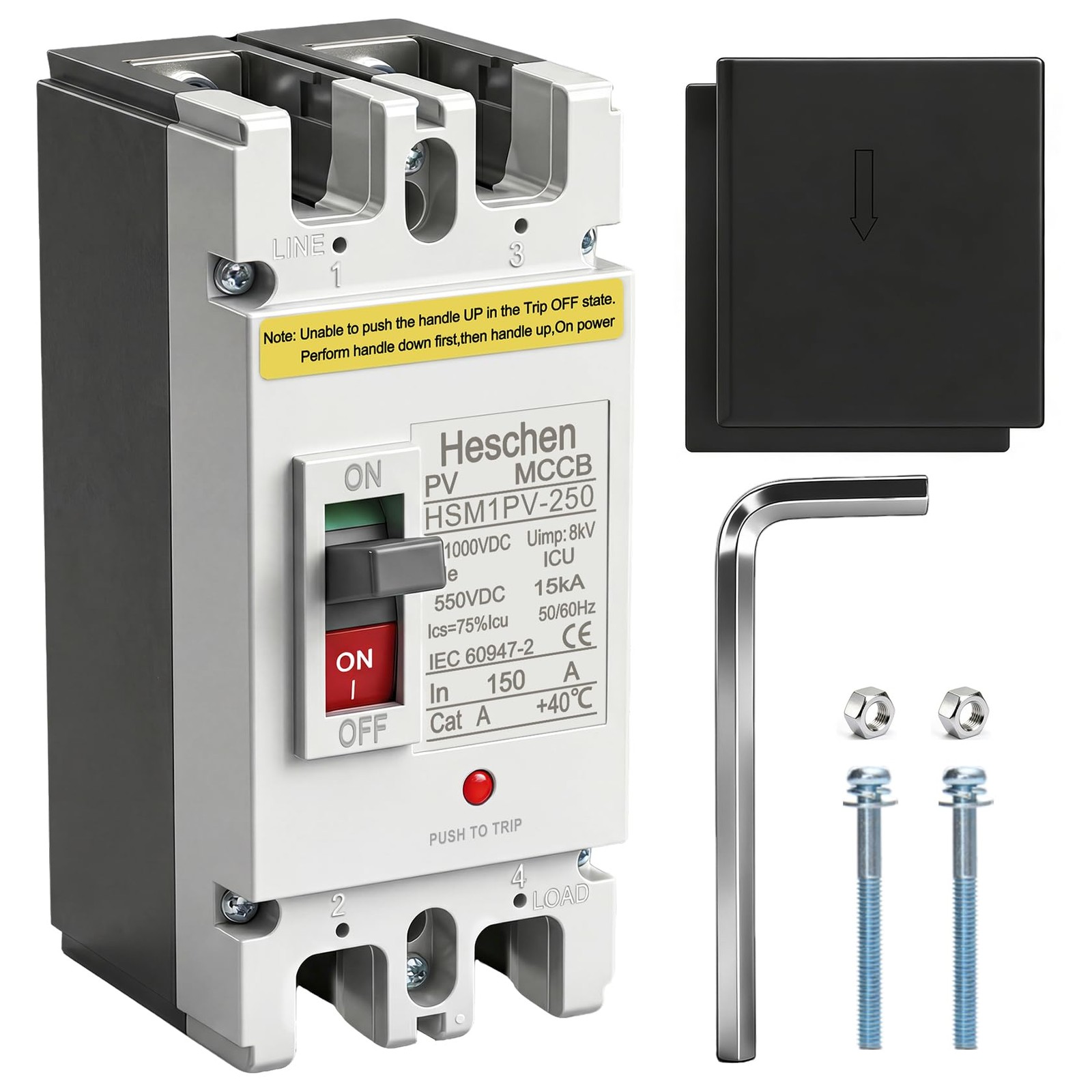 Heschen DC Molded Case Circuit Breaker MCCB, HSM1PV-250, 2 Poles, DC550V Photovo