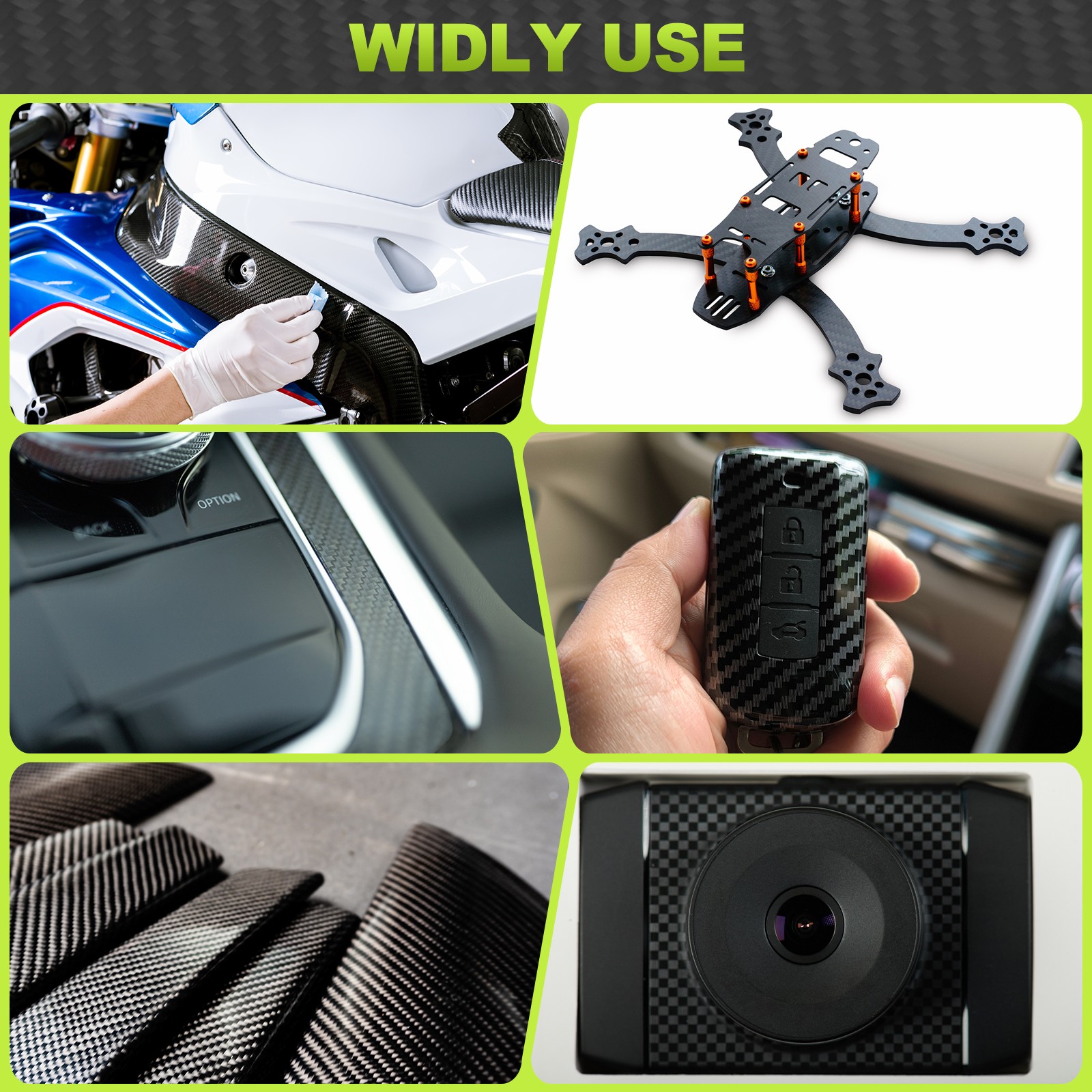 200 x 300 x 0.5mm Carbon Fiber Board Plate Glossy Laminate Plain Weave Panel