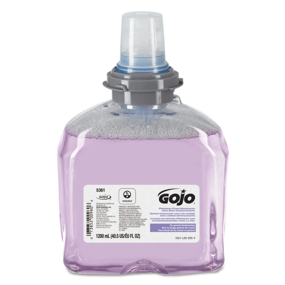 GOJO 536102 1,200 mL TFX Luxury Foam Hand Wash Refill – Cranberry Scent [2/Pack]