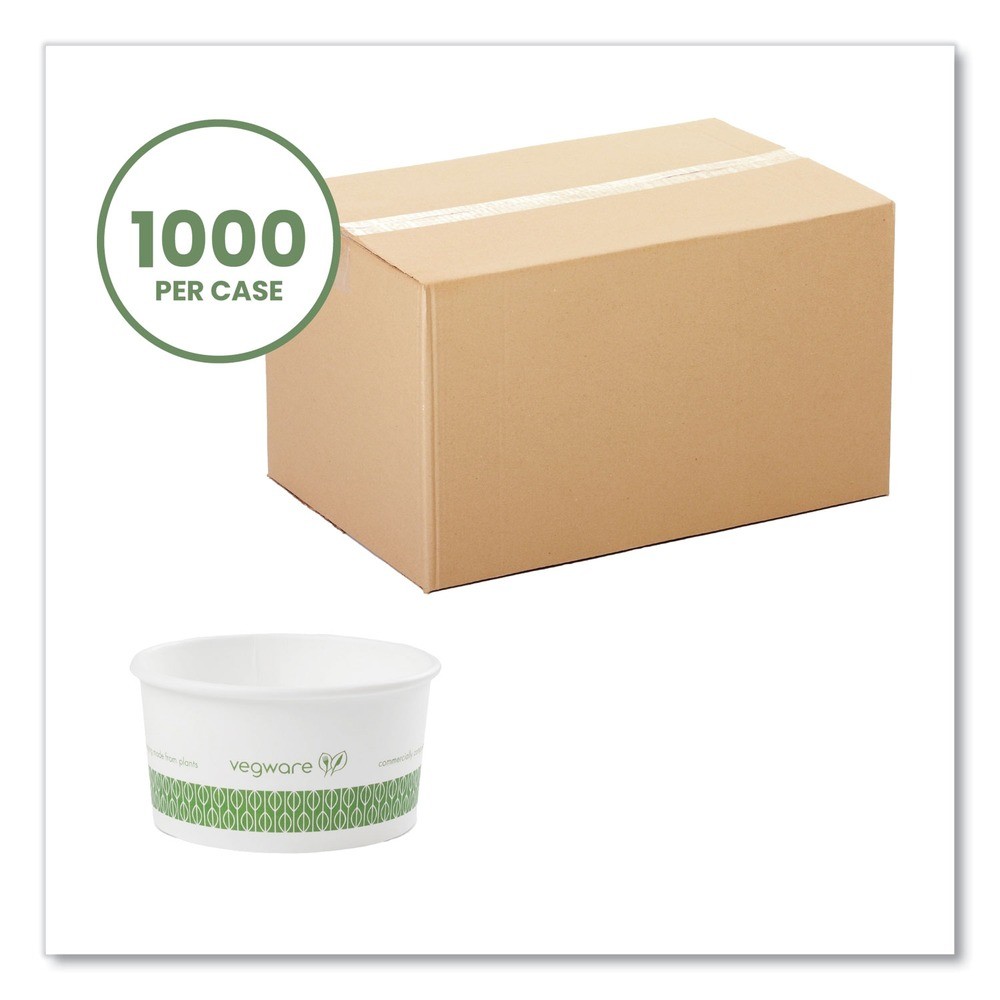 Vegware SC06G 3.5 in. x 1.7 in. 6 oz. Soup Containers – Green/WT (1000/CT) New