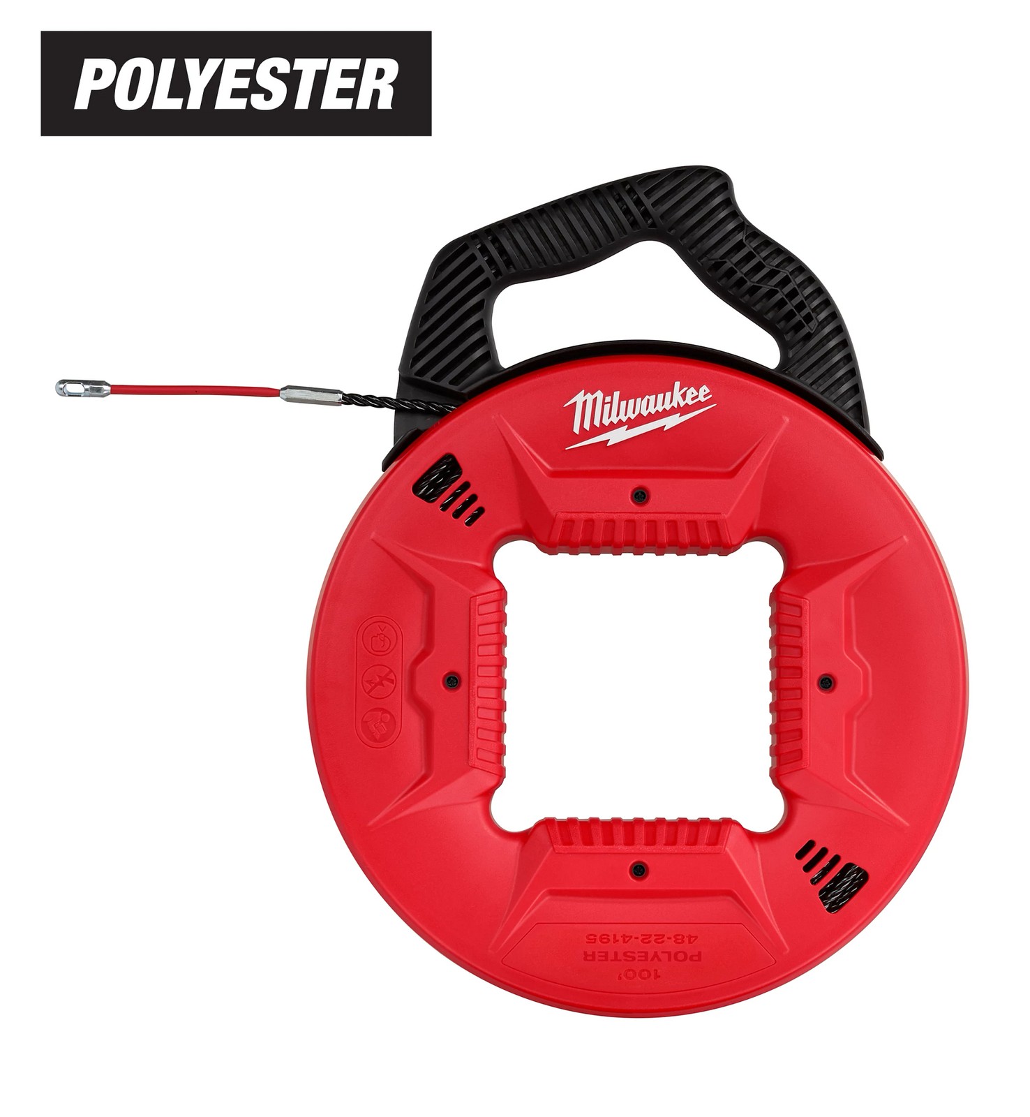 Milwaukee Tool 48-22-4195 100′ Polyester Fish Tape With Flexible Metal Leader