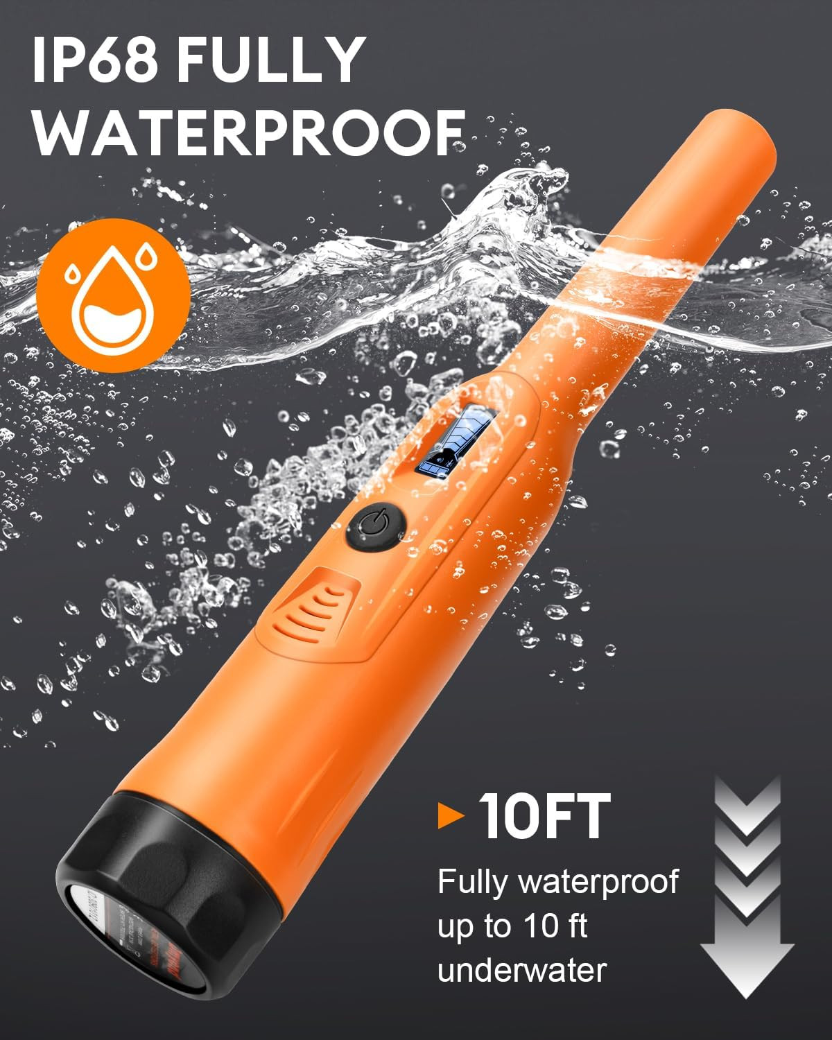 Rechargeable Metal Detector Pinpointer for Adults Kids – IP68 Full Waterproof Ha
