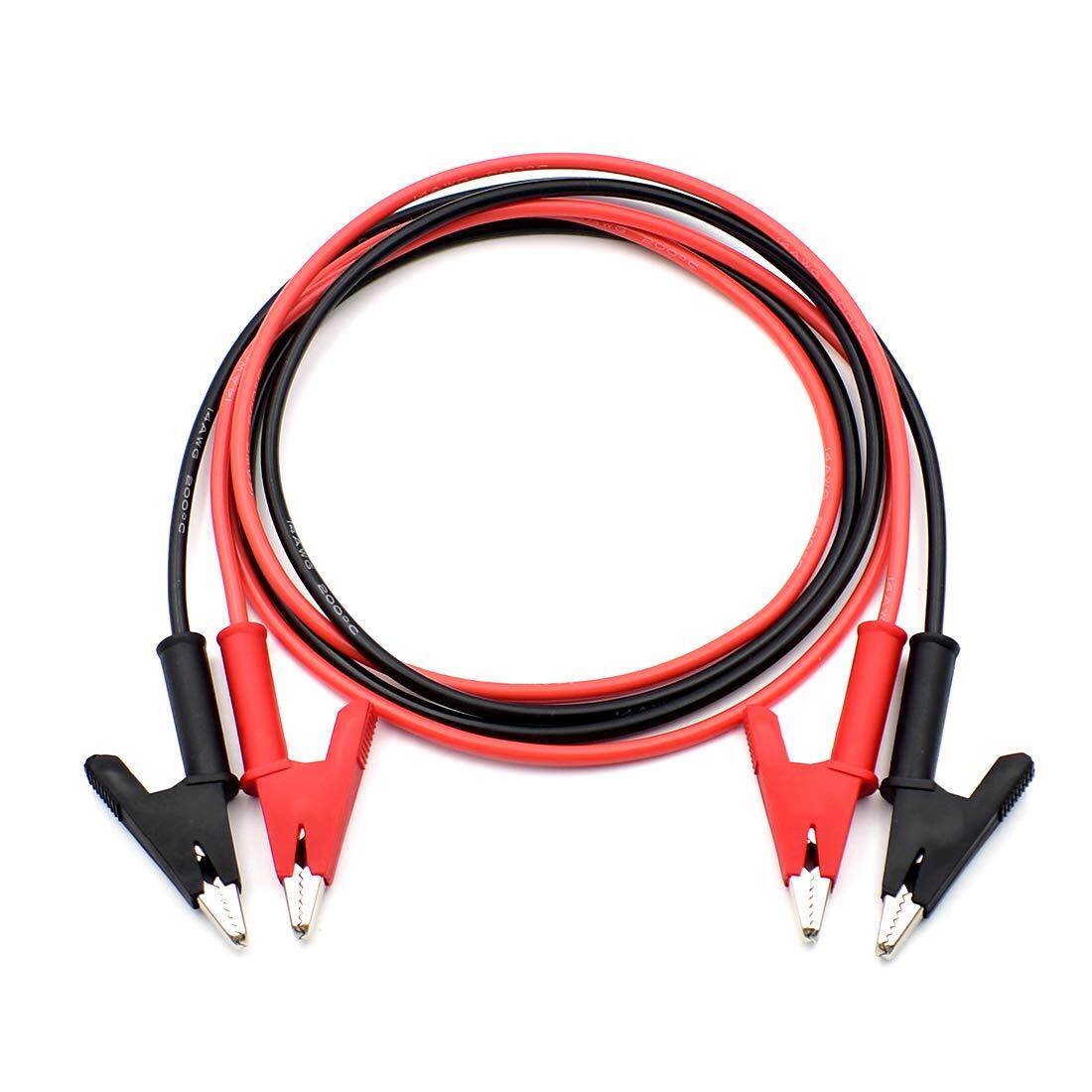 14 Gauge Jumper Wires Alligator Clips to Clip Heavy Duty 2Pcs-3.3ft