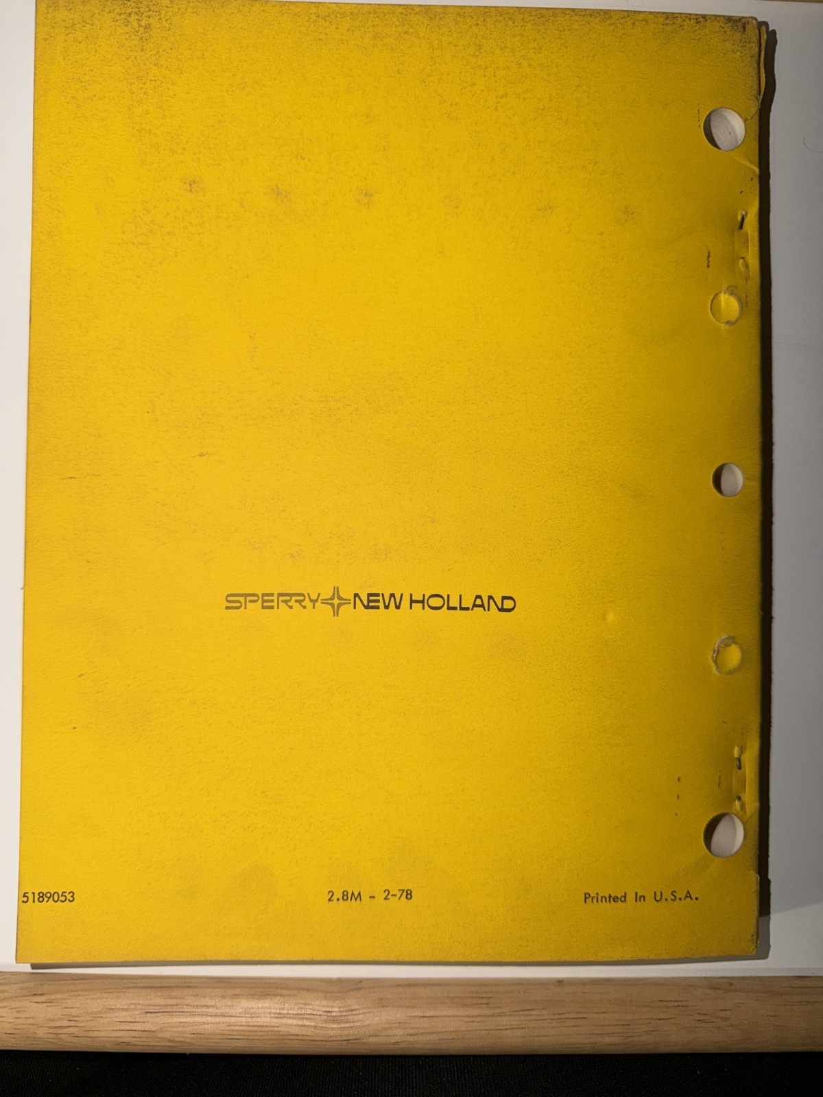 New Holland 1890, 1895, 1890S, 1890E3, 1890EN3 Service Parts Catalog Manual 1978