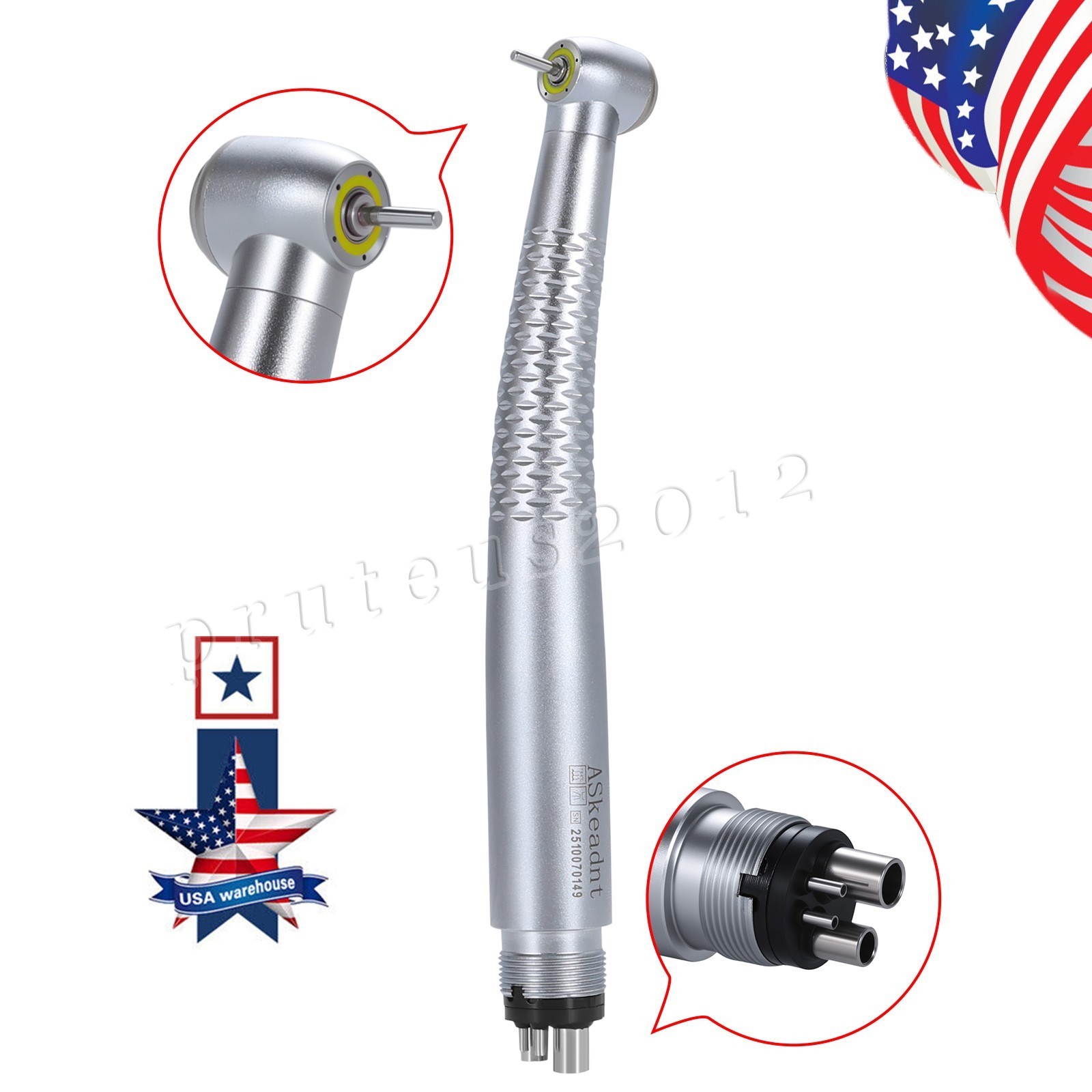 Dental Ring LED Integrate E-generator High &Low Speed Handpiece 4 Holes Turbine