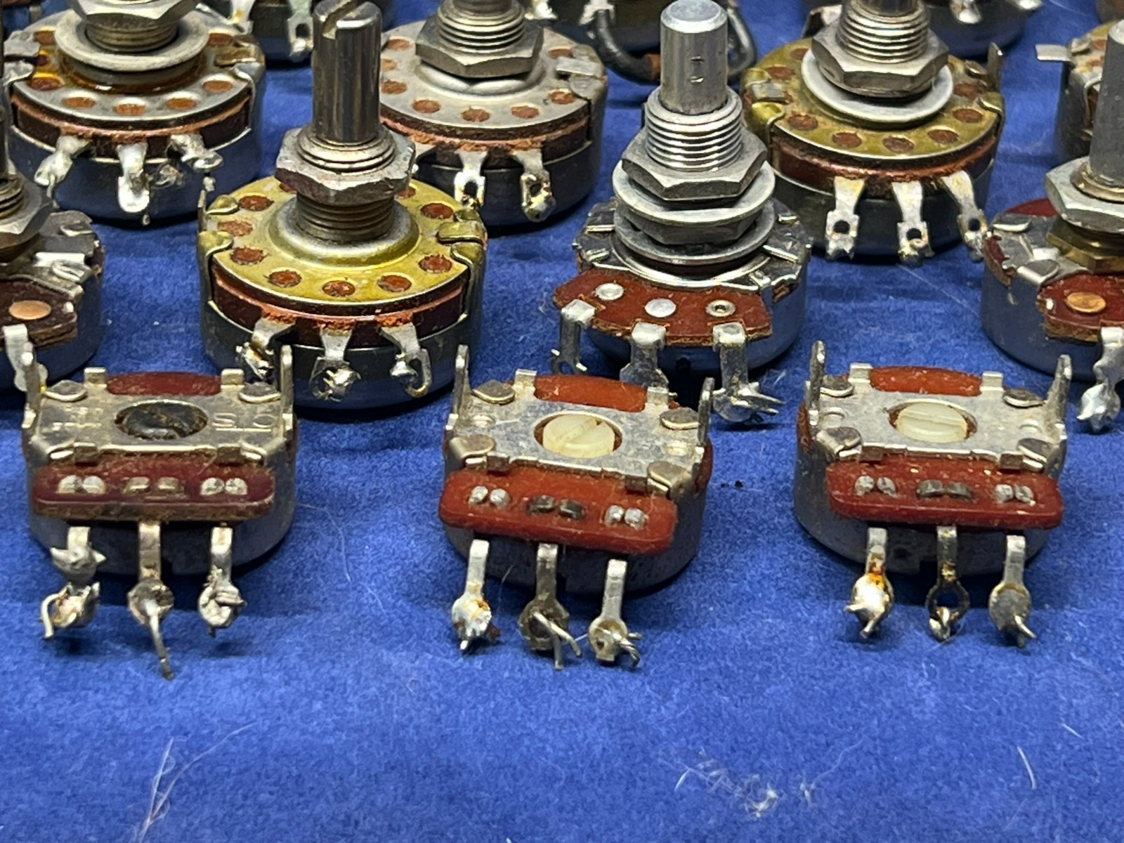 Variable Resistors ~ Assorted vintage potentiometers ~ Used & untested x 64