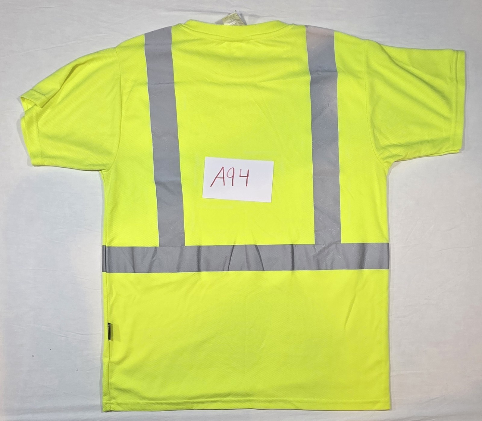 (2) OccuNomix Hi-Vis Reflective Safety Shirt Yellow/Gray Short Sleeve Size L