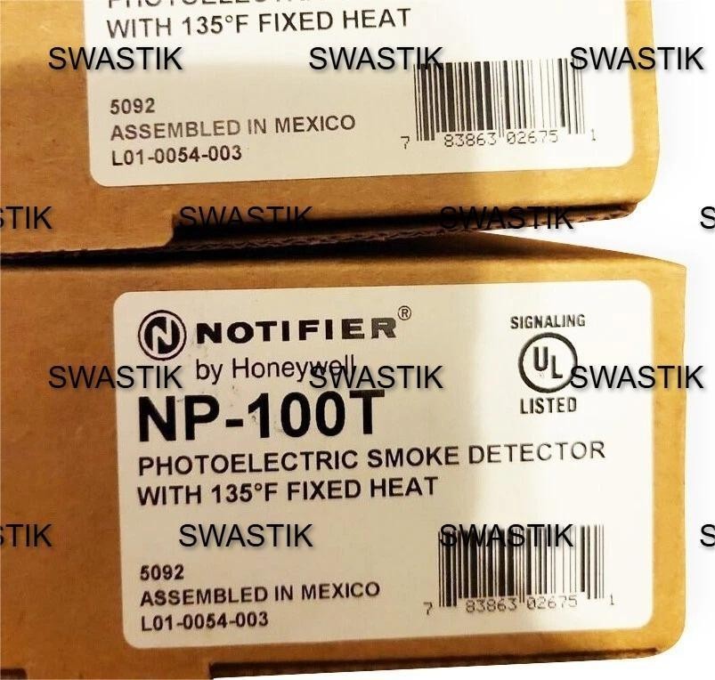 Notifier NP-100T Photoelectric Smoke Detector 135F Fixed Heat Fire Alarm Head