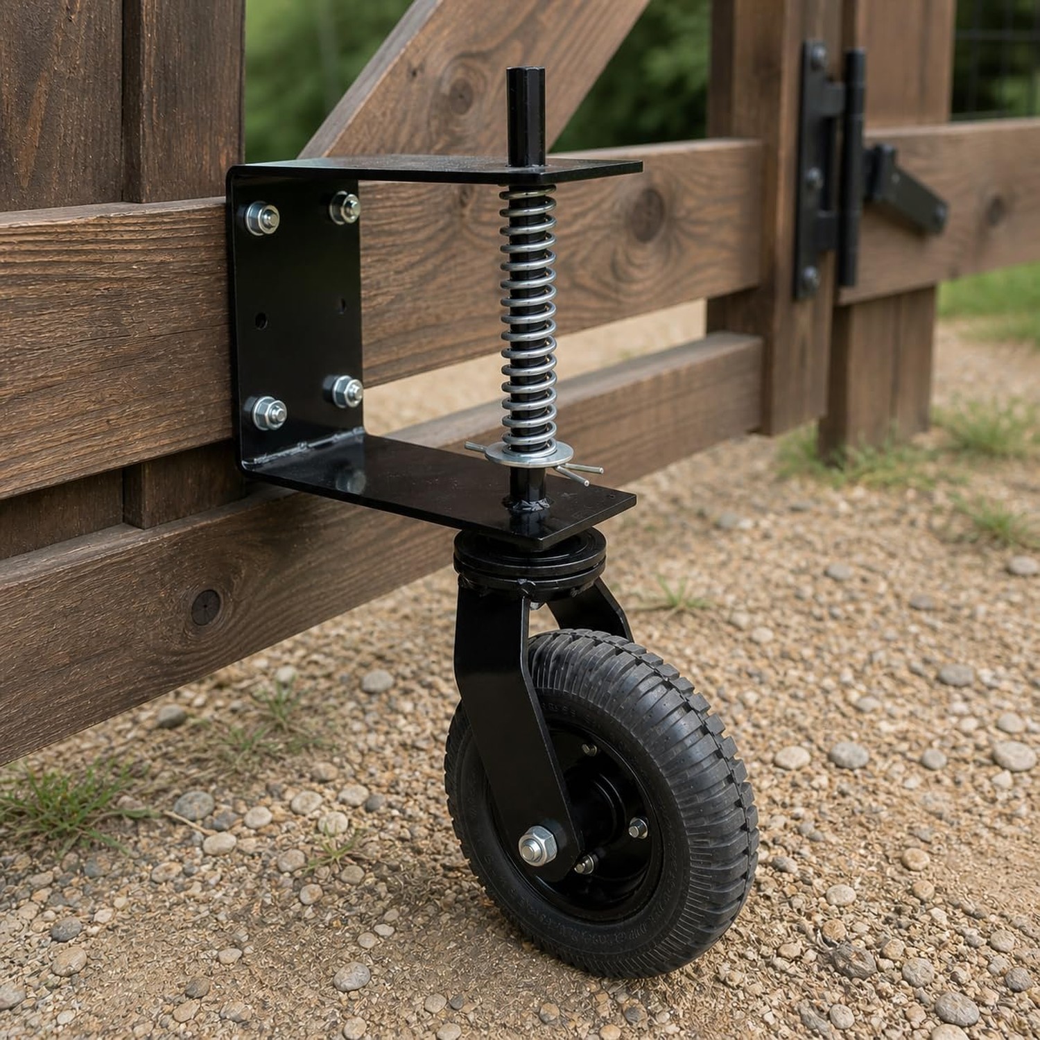 Stark USA Universal 8″ Flat-Free Tire Gate Wheel Suspension Spring-Loaded Woo…