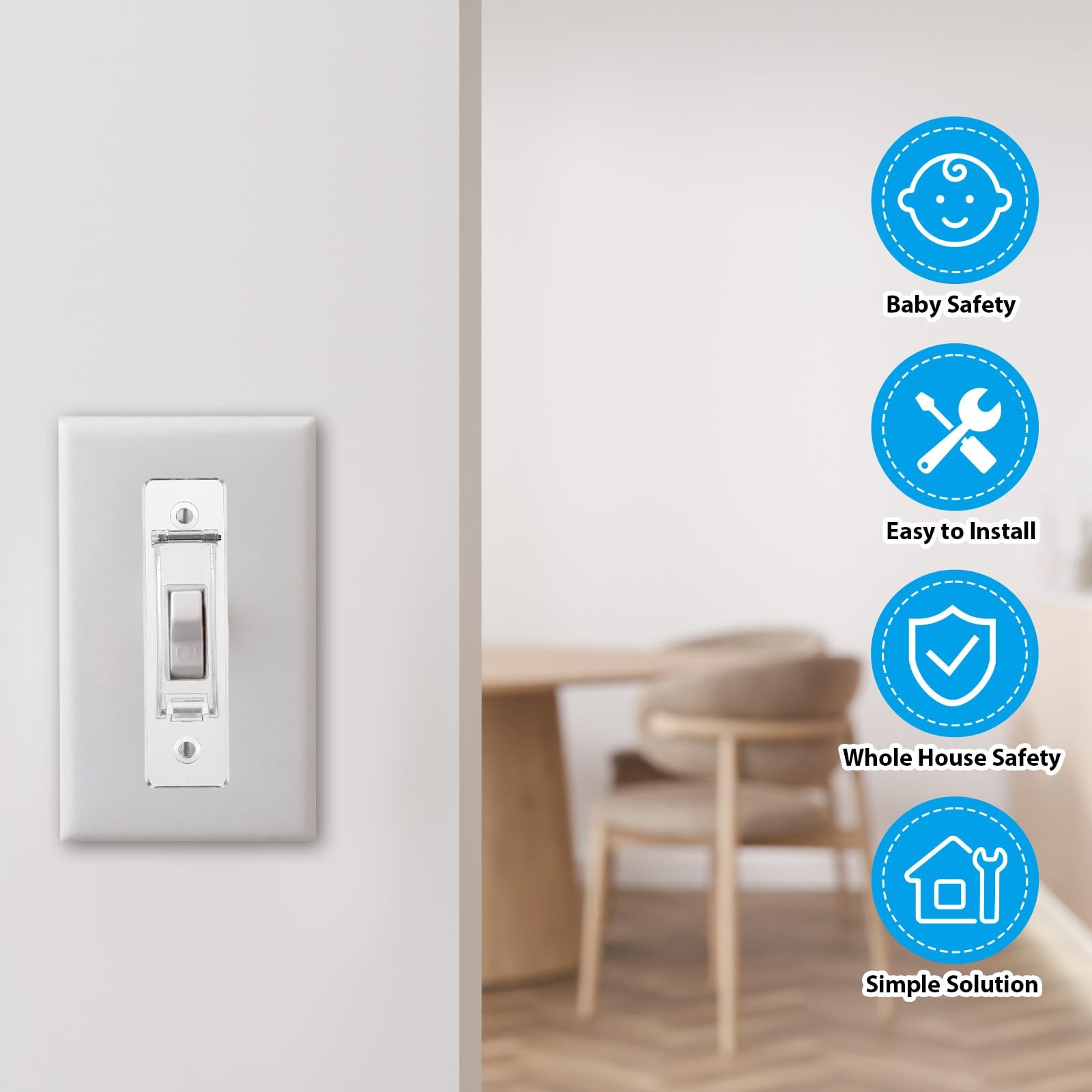 4 Pack Light Switch Guard Covers Childproof Toggle Switch Safety Protector