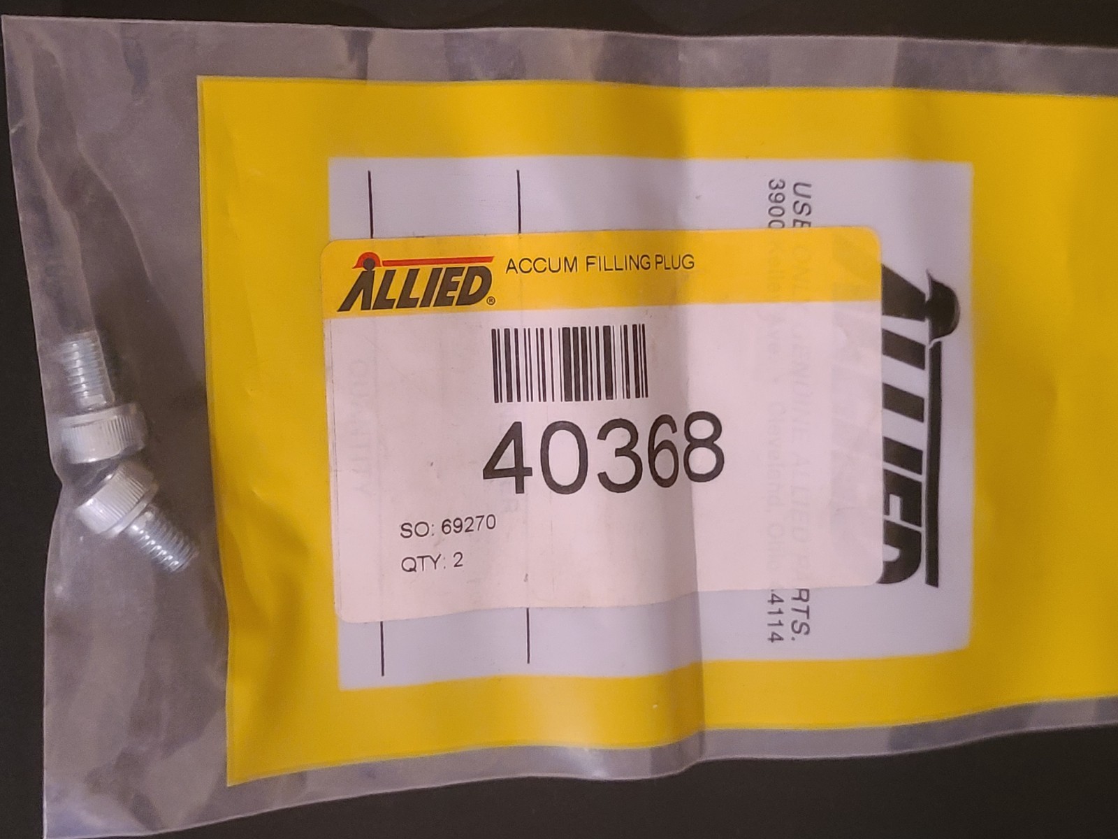 Allied Sandvik Epiroc Accumulator Filling Plug Rammer Hydraulic 577 4099 4511