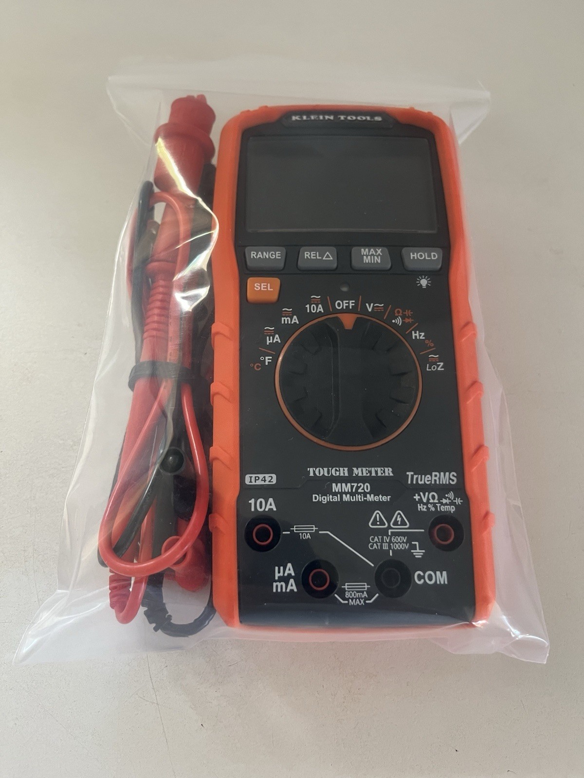 Klein Tools 1000-Volt Digital Multi-Meter, TRMS Auto-Ranging, Temp Model #MM720