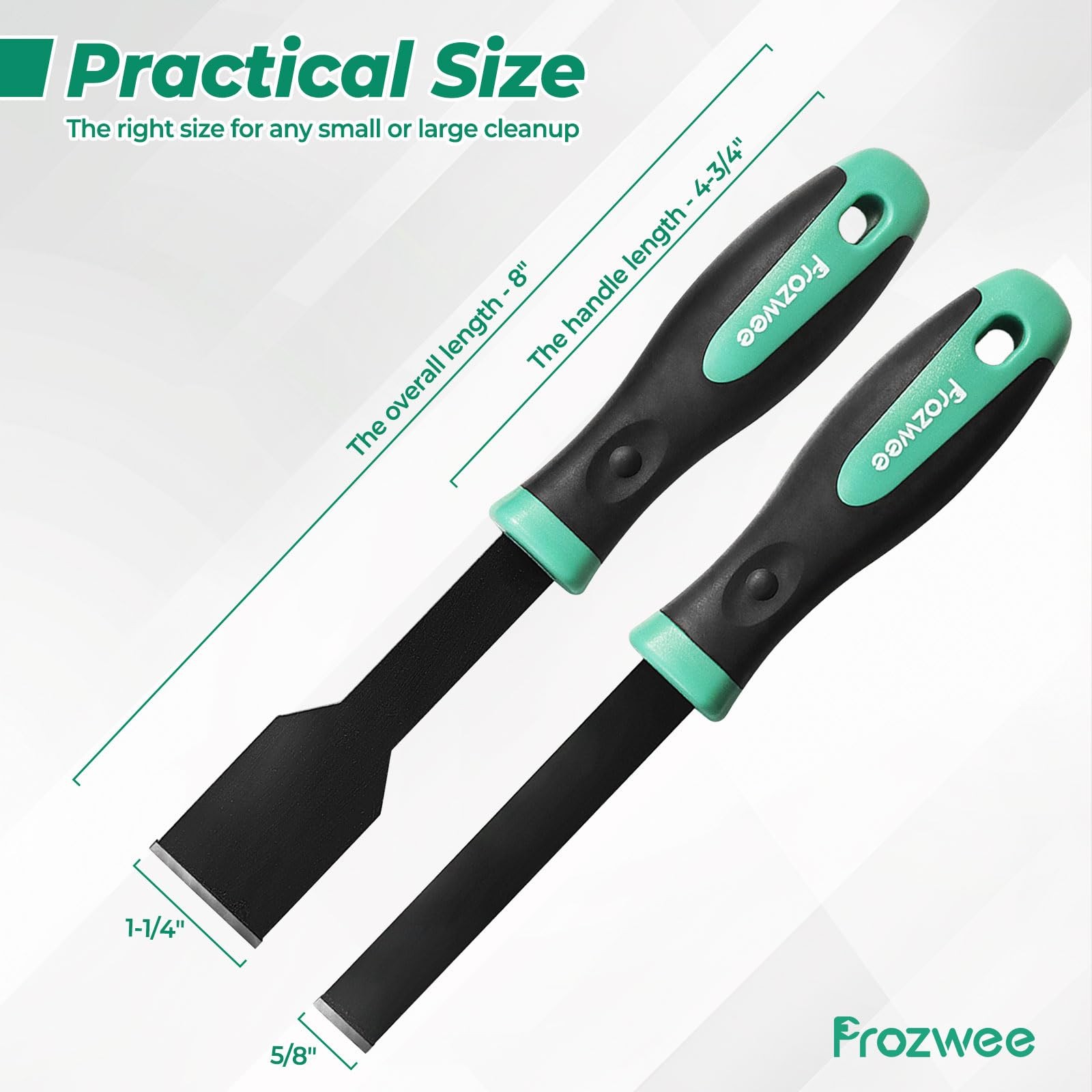 Prozwee 2PCS Carbide Scraper Set(1-1/4 inch & 5/8 1×5/8″ +1×1-1/4″