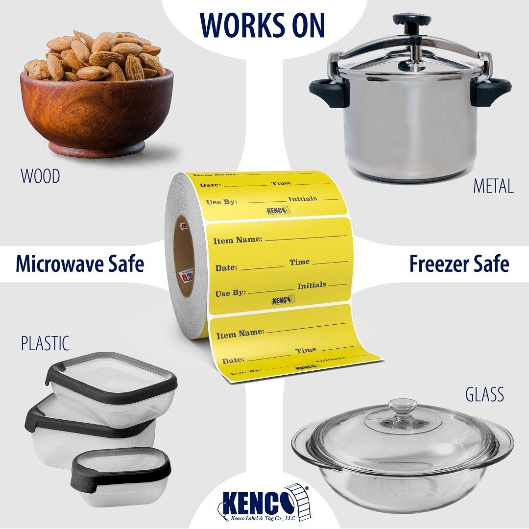 3,000 1.5″ x 2.5″ Dissolvable Labels for Food Containers, Food Prep – 5 Rolls!