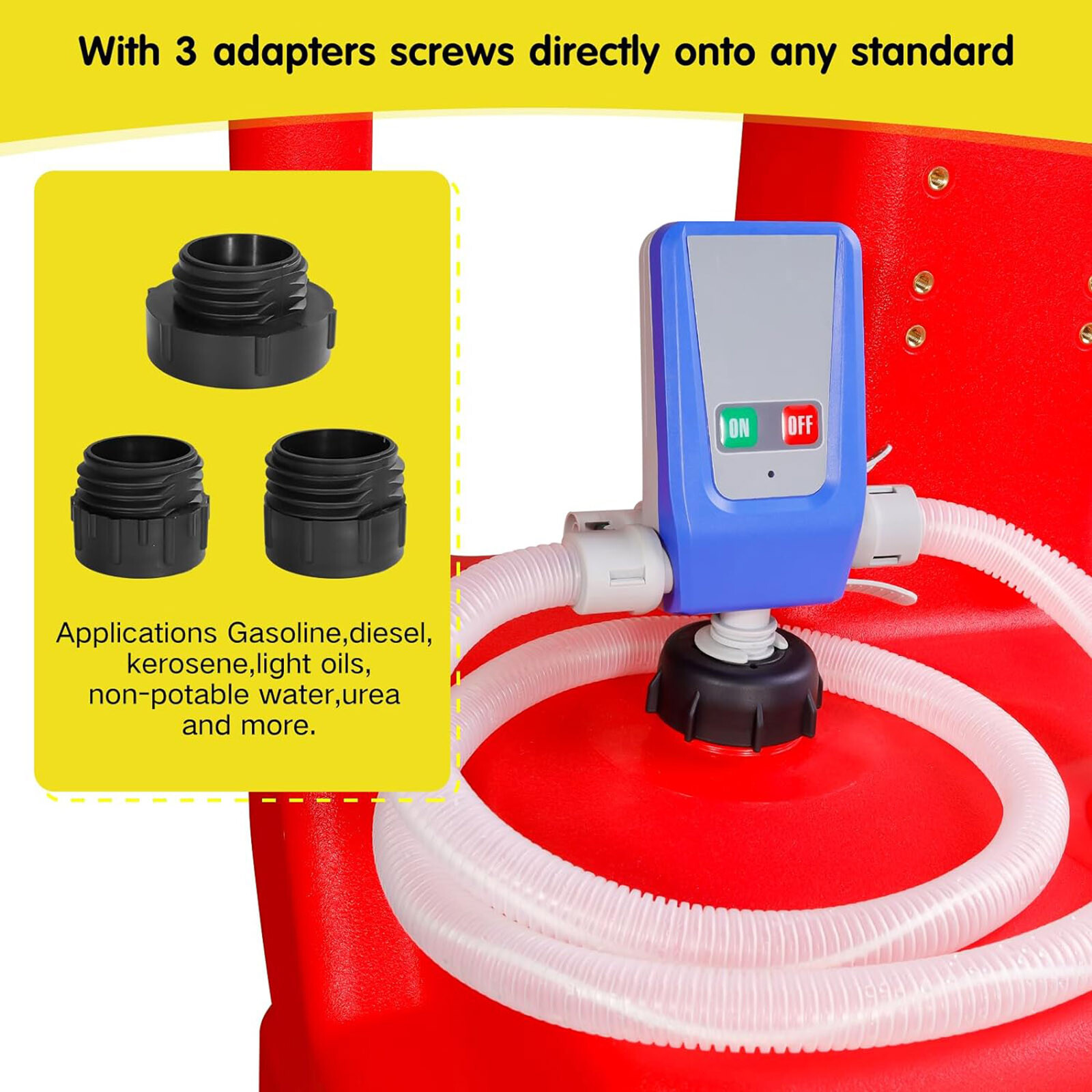 Automatic Fuel Transfer Pump with 32 Gallon Portable Fuel Caddy Tank Red