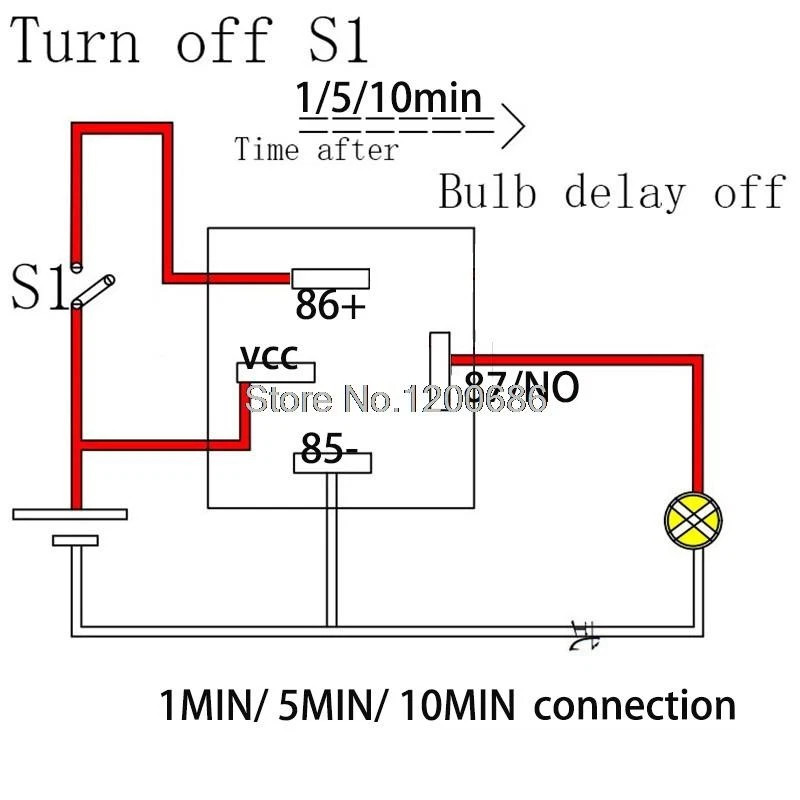 Time Delay Relay 12v Automotive Automatic 5s 10s 1min 5min 10min Switch Turn Off