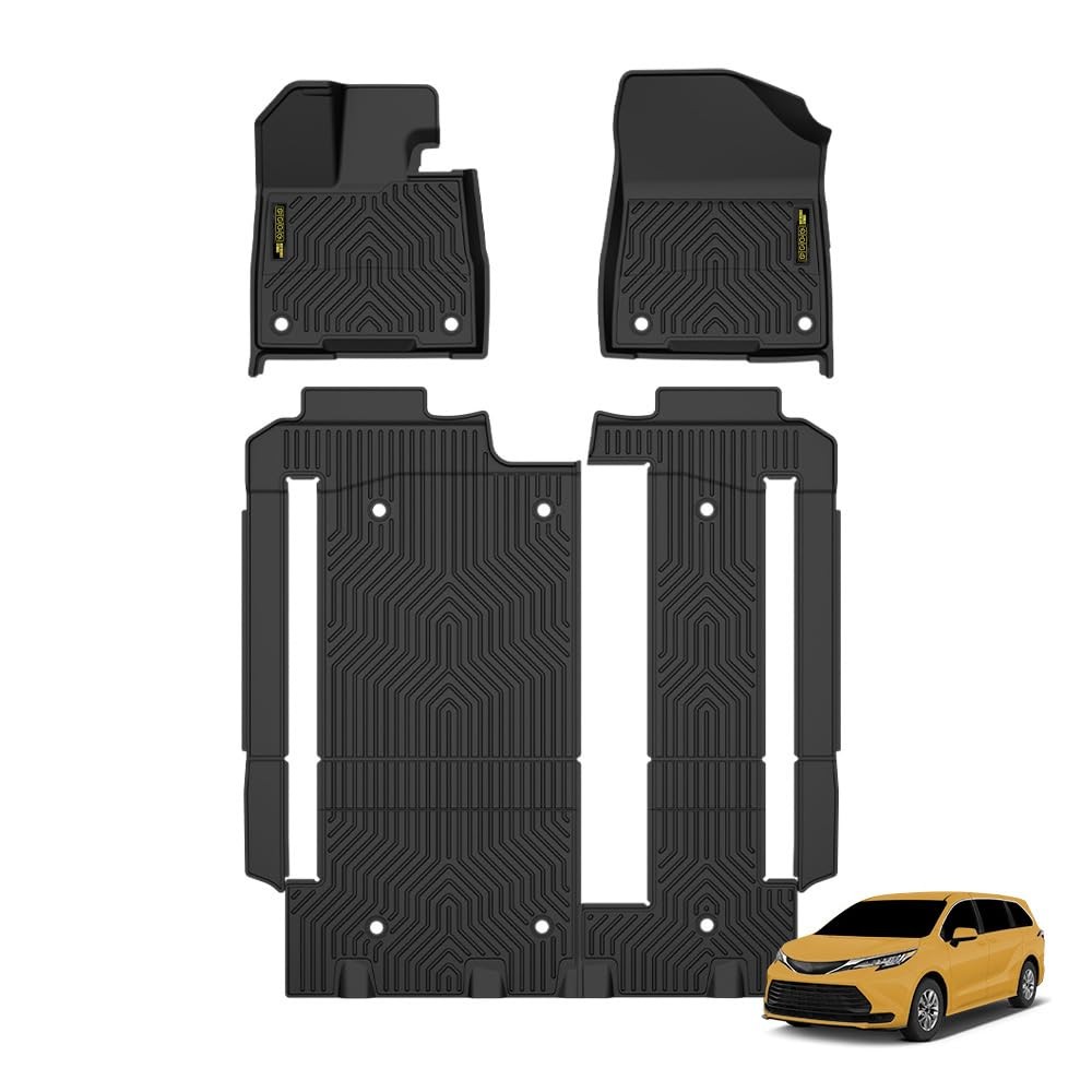 TPE Floor Mats Cargo Liner Toyota Sienna 2021-2025 8 for Seat 1st-3rdRow All-Wea