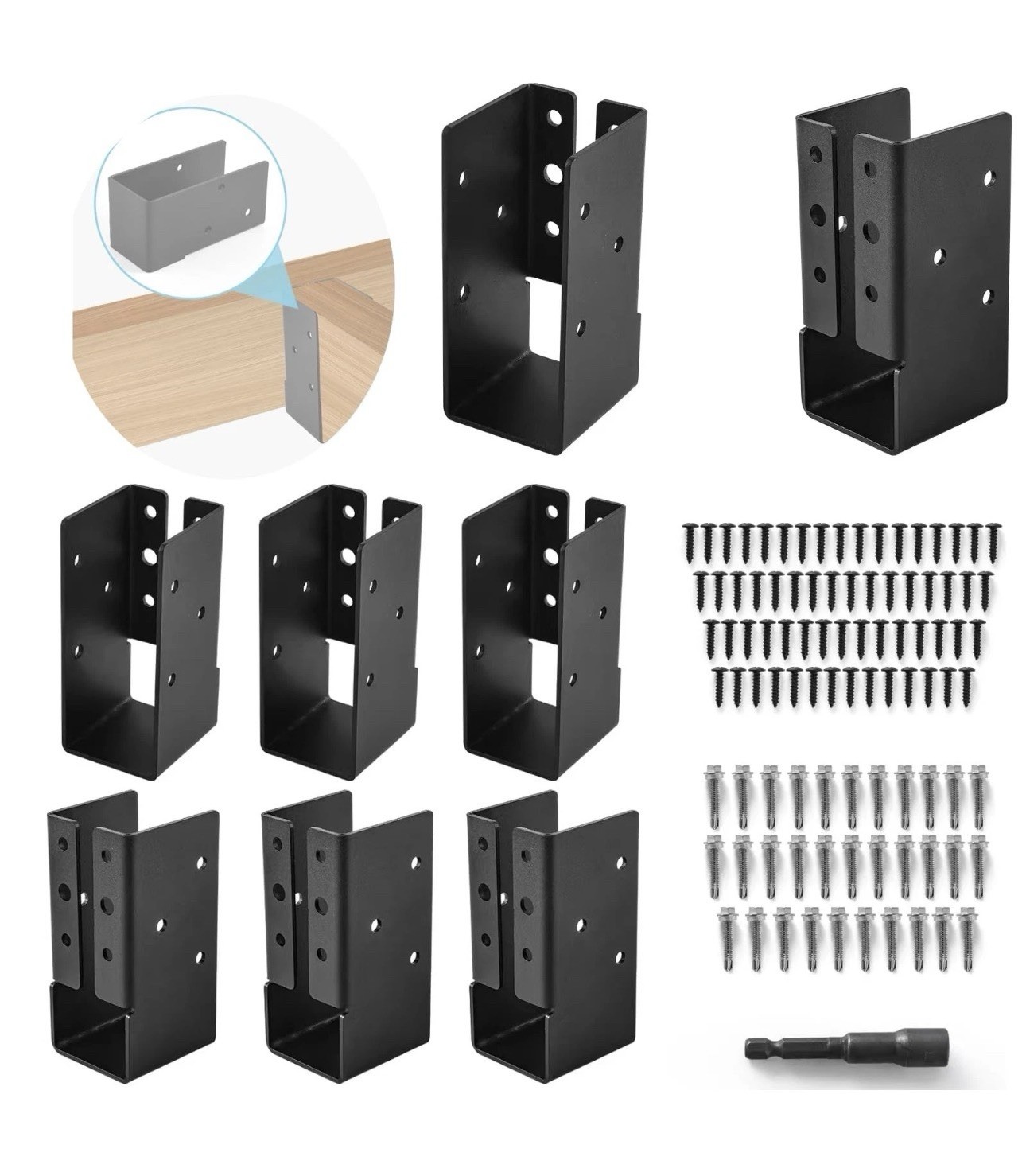 Concealed Joist Hangers, 8 Pcs of 2″x4″Outdoor Concealed-Flange，Q235 Steel Pl…