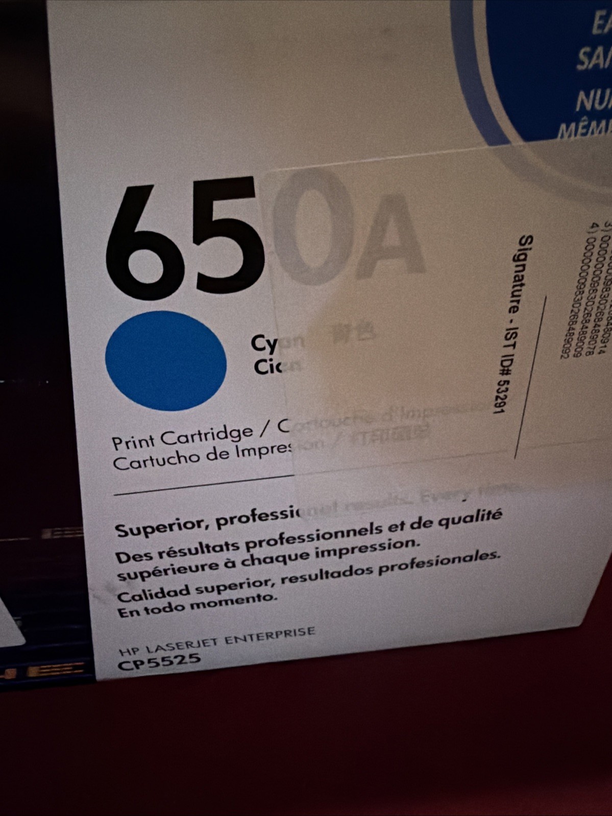 HP CP5525 650A Cyan Toner Cartridge New Sealed in Box Inkjet