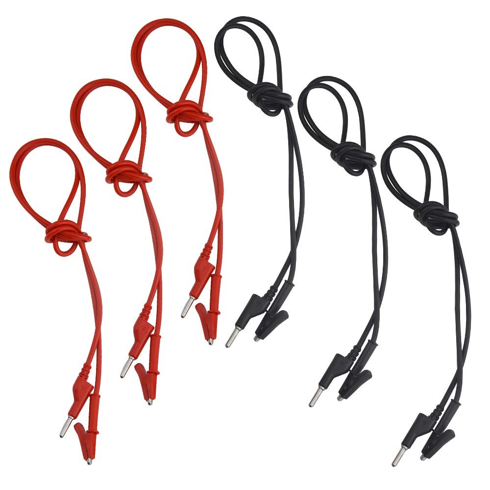 WMYCONGCONG 6 PCS Banana Plug to Crocodile Alligator Clip Test Lead 15A with …