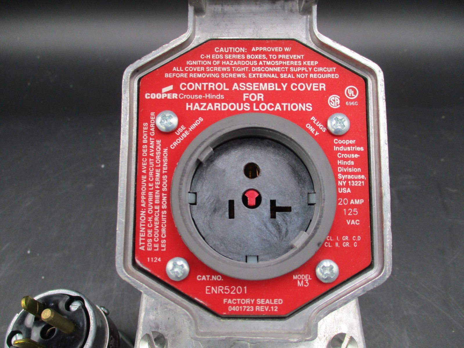 CROUSE HINDS ENRC21201 & ENP5201 20A EXPLOSION PROOF RECEPTACLE + PLUG SET 125V