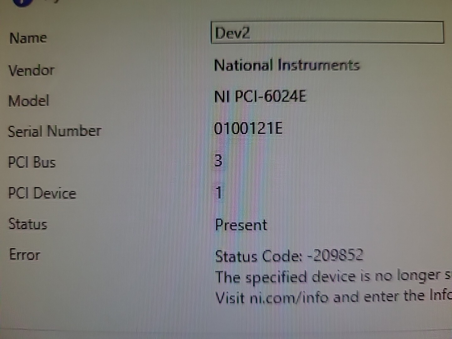 National Instruments PCI-6024E Multifunction I/O Device Analog And Digital Card