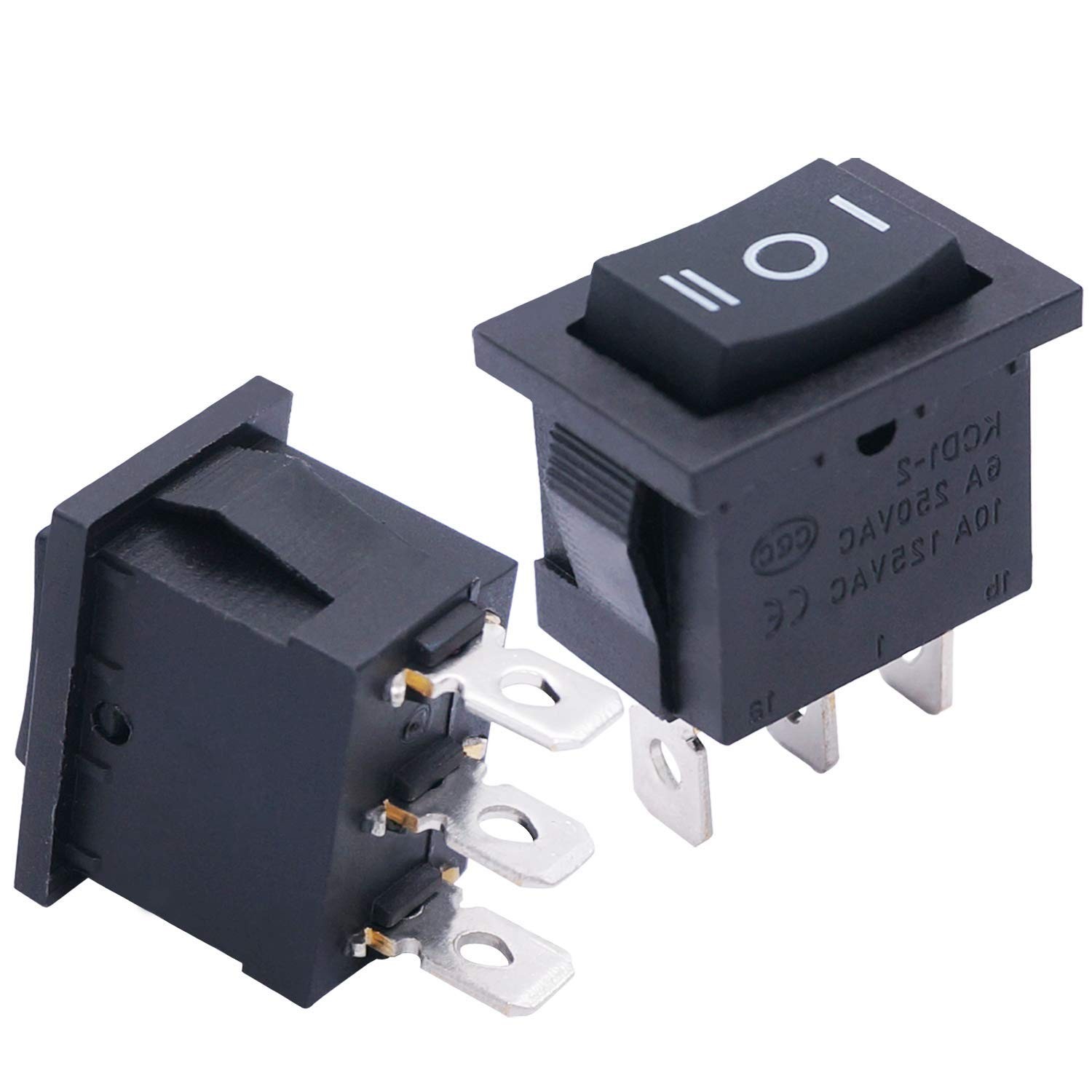 TWTADE 4Pcs Square Momentary Rocker Switch ON-Off-ON SPDT 3 Pin 3 Position