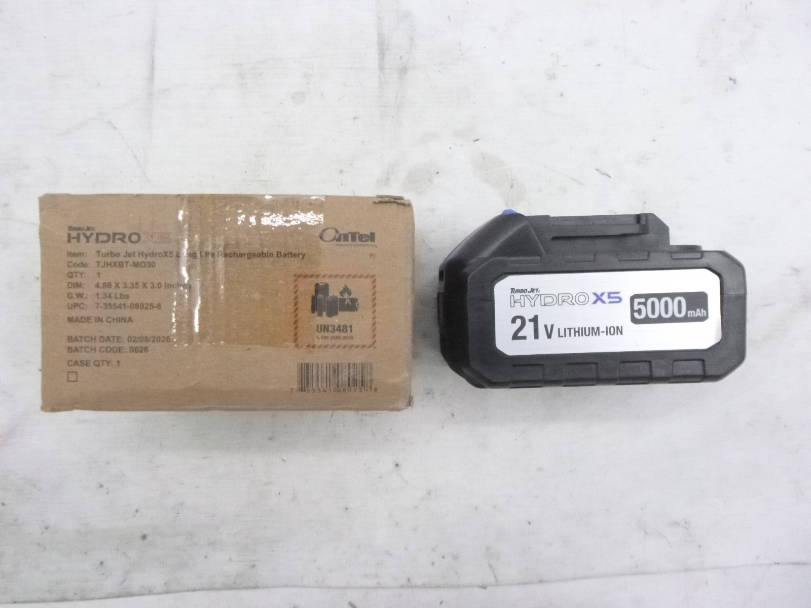 Turbo Jet HydroX5 5000mAh 21V Lithium-Ion Rechargeable Battery IMR18650