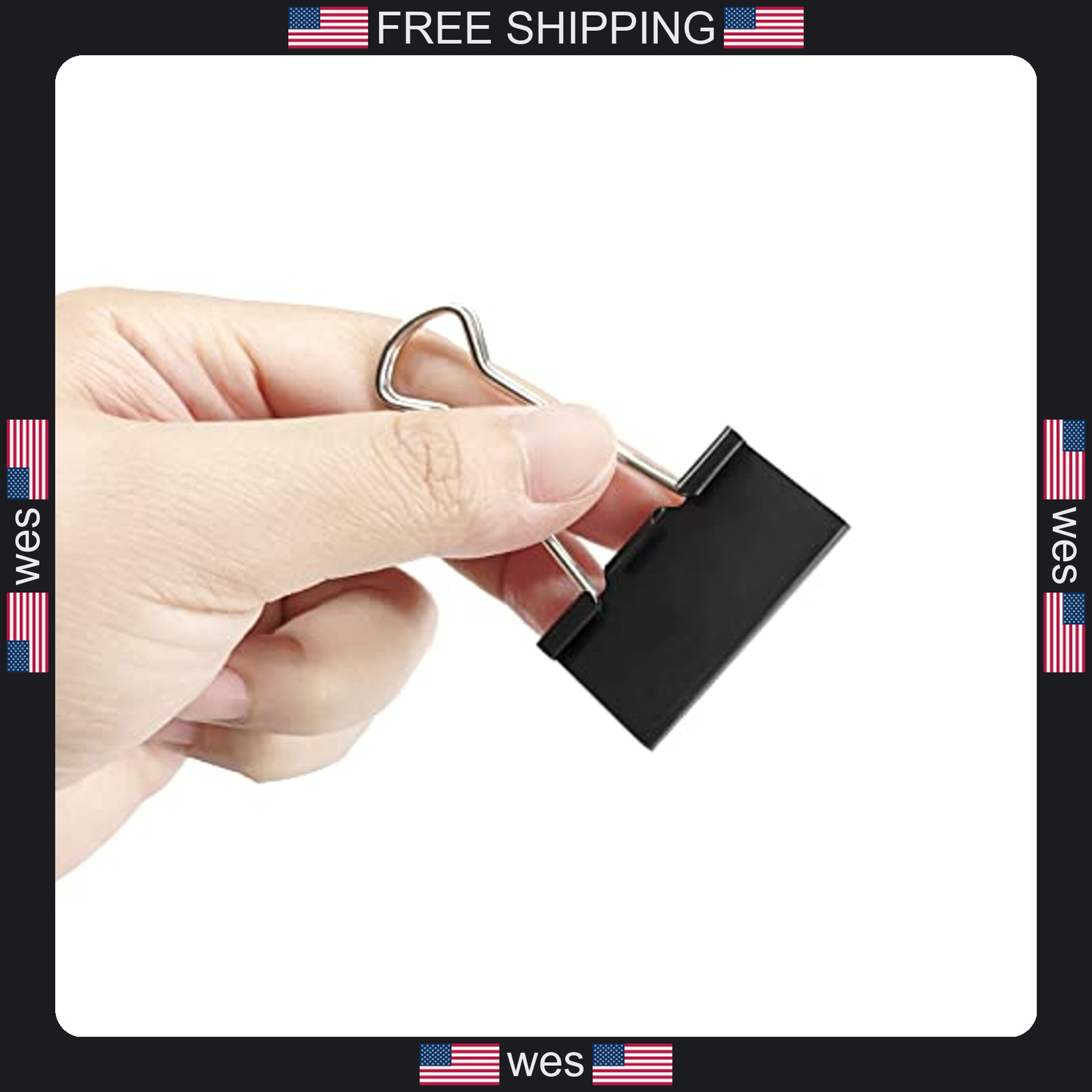 Dstelin large binder clips 1.6 inch 24 pack office paper clamps black