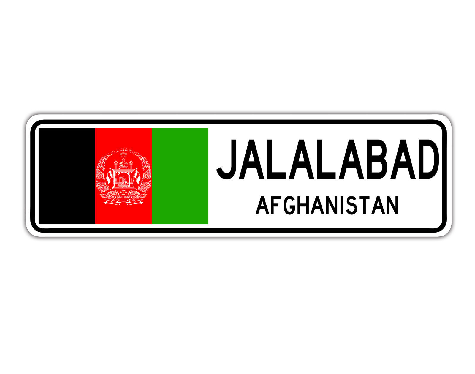Jalalabad, Afghanistan Novelty Street Sign Afghani Flag Country Road Wall Gift