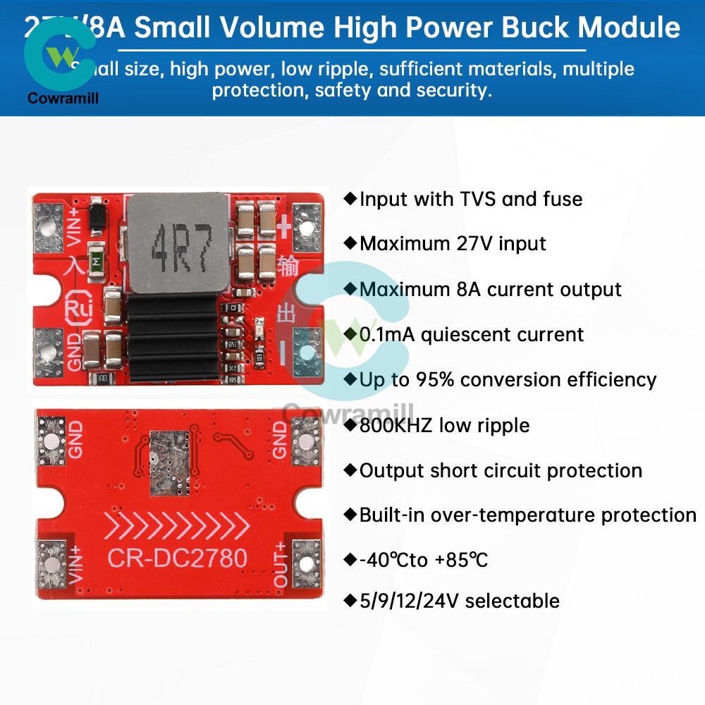 DC-DC 25V to 5V/12V 8A High Power Buck Step-down Module For Mini Airplane Model