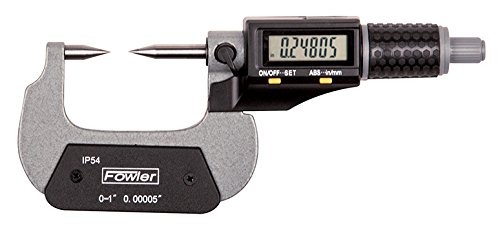 Fowler 54-860-662-0, Digital Point Anvil and Spindle Micrometer with black