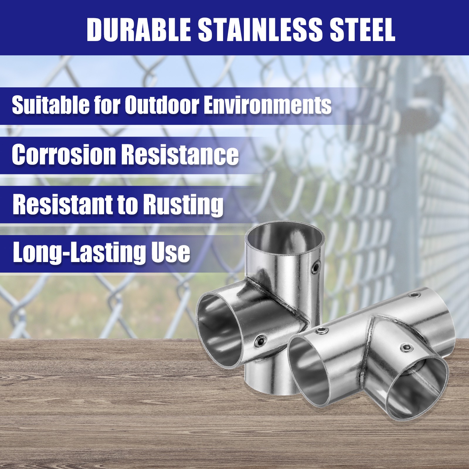 4Pcs Tee Structural Pipe Connectors 1″ Fit Pipe Dia 3 Way