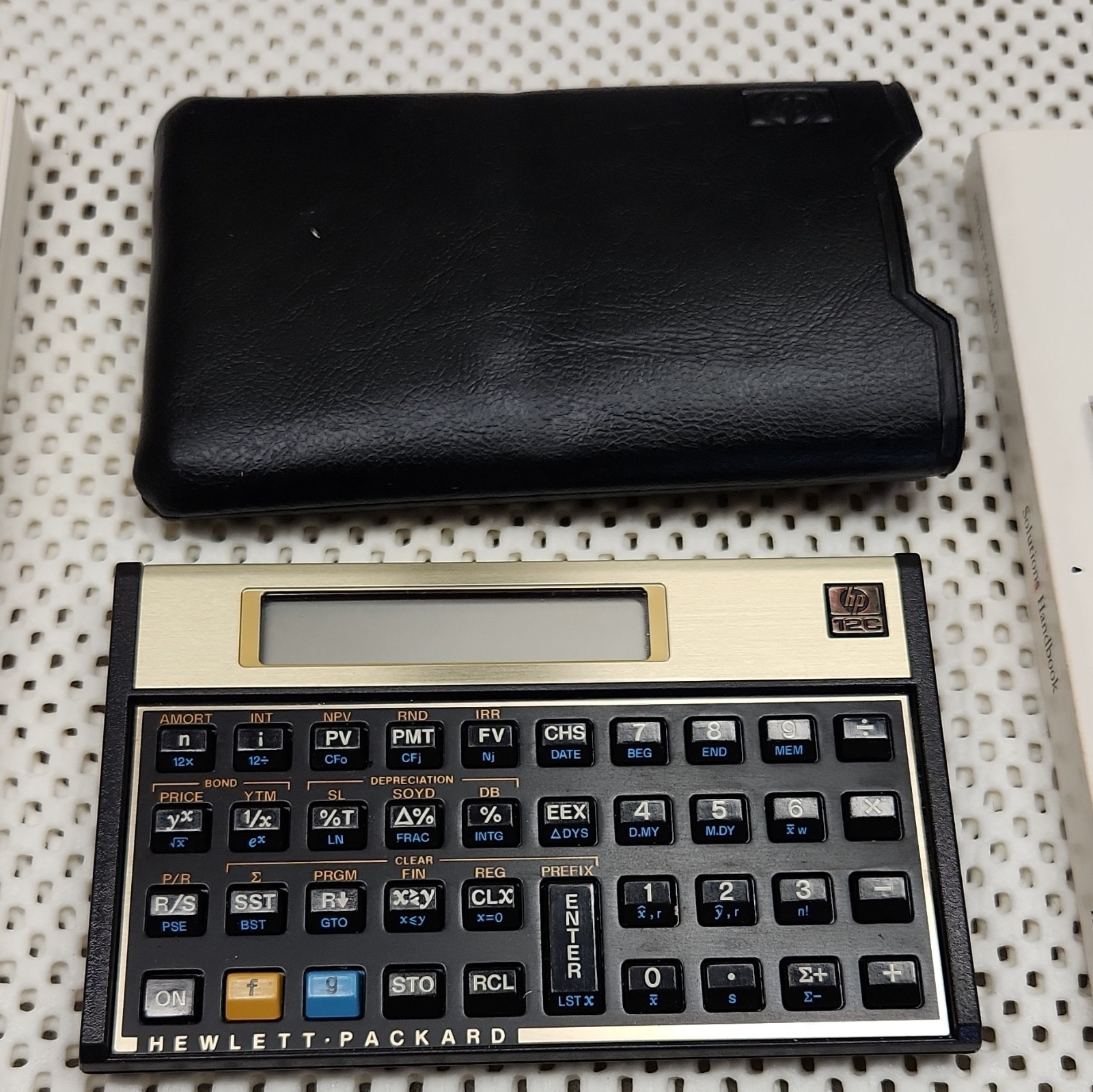 Title (80 char max): Vintage HP 12C Financial Calculator USA Made 1980s w/ Case