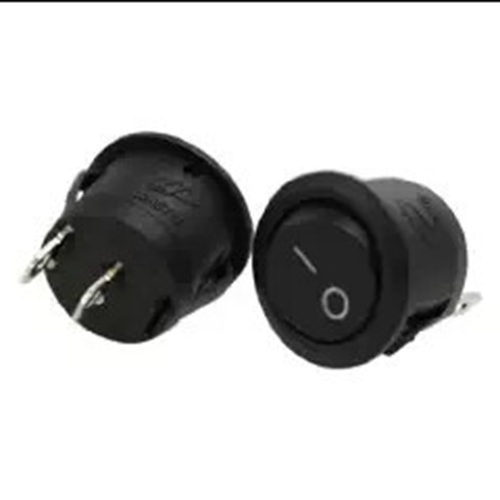 Panel Mount Rocker Snap-in Switch, SPST, 16 A/12 VDC, 10A/125 Volts AC, Round