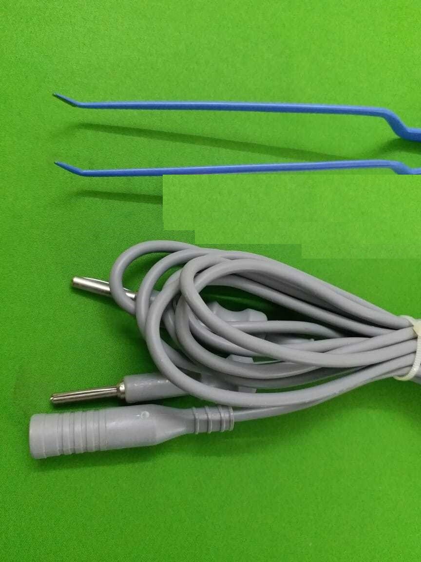 Laparoscopic Bipolar Bayonet 45 Deg Forceps 8» Tip 2mm Wide Cable Instrument CE