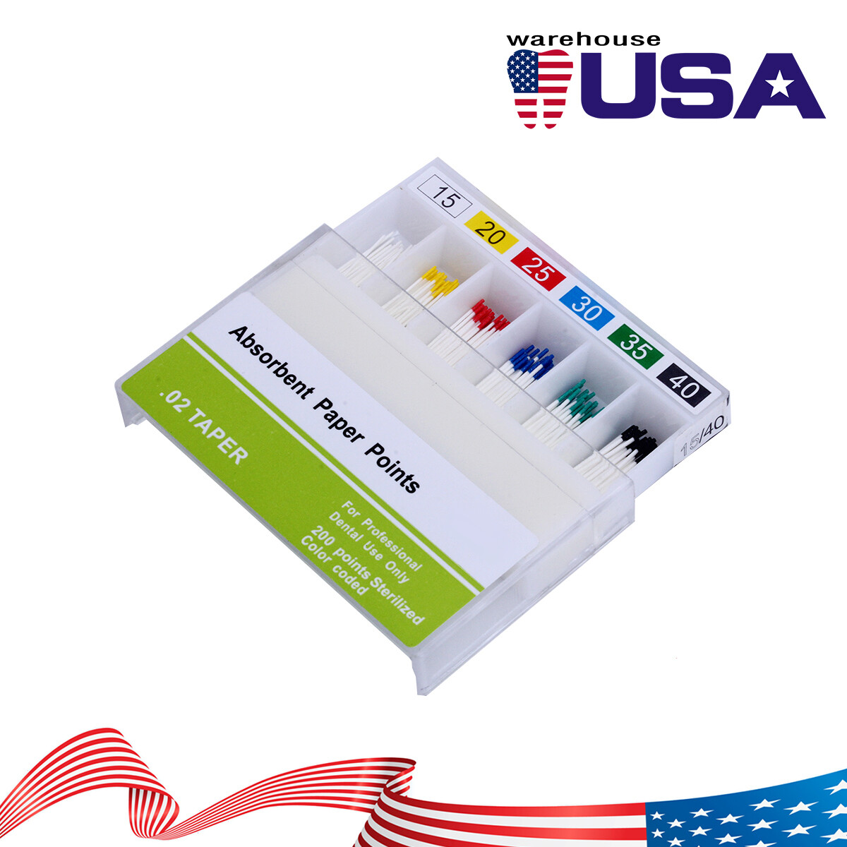 $2.99 Dental Endodontic Absorbent Paper Points Taper 0.04/ 0.02 /0.06 15#-40#