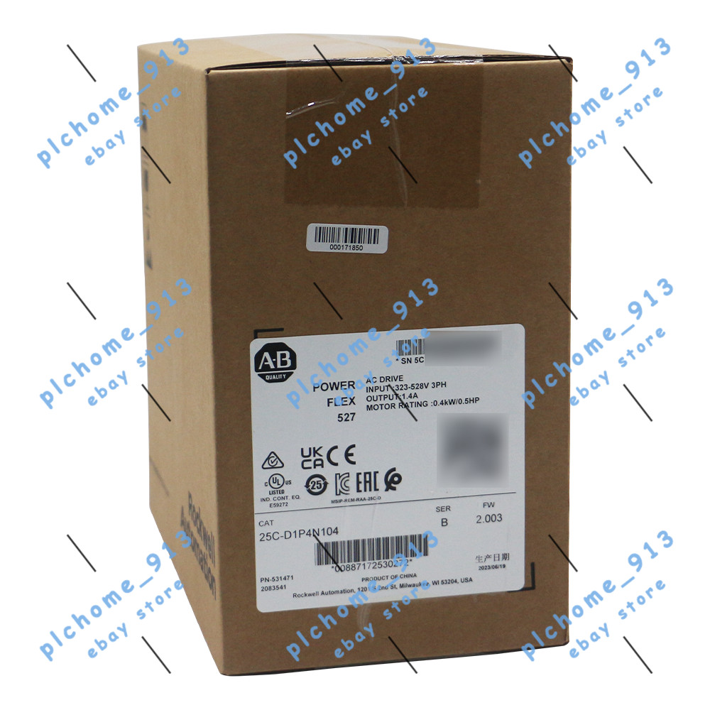 New 25C-D1P4N104 Allen Bradley PowerFlex 527 AC Drive 0.4kW / 0.5Hp
