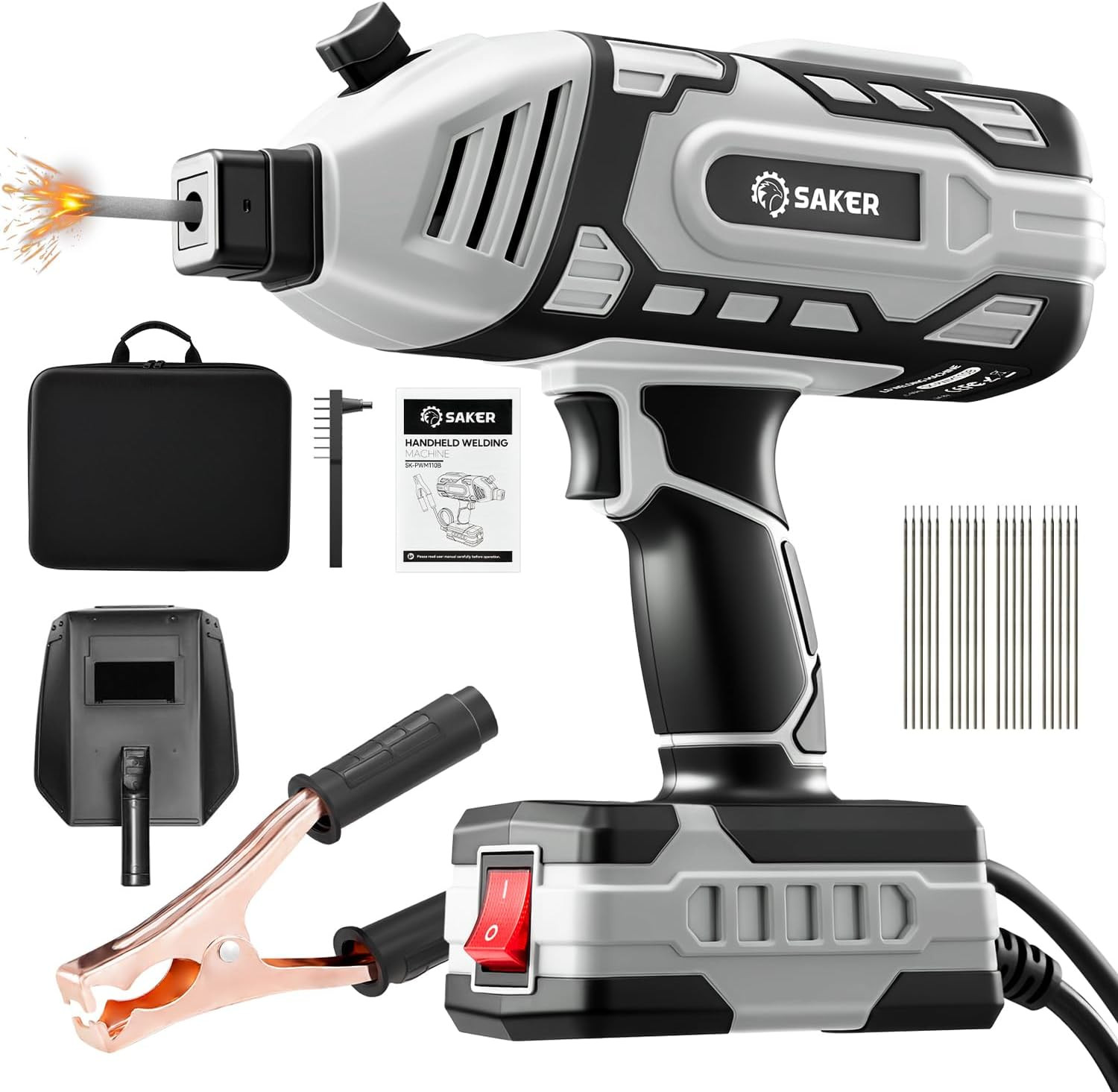 Portable Electric Welding Machine,110V Portable Welder Handheld with IGBT Invert