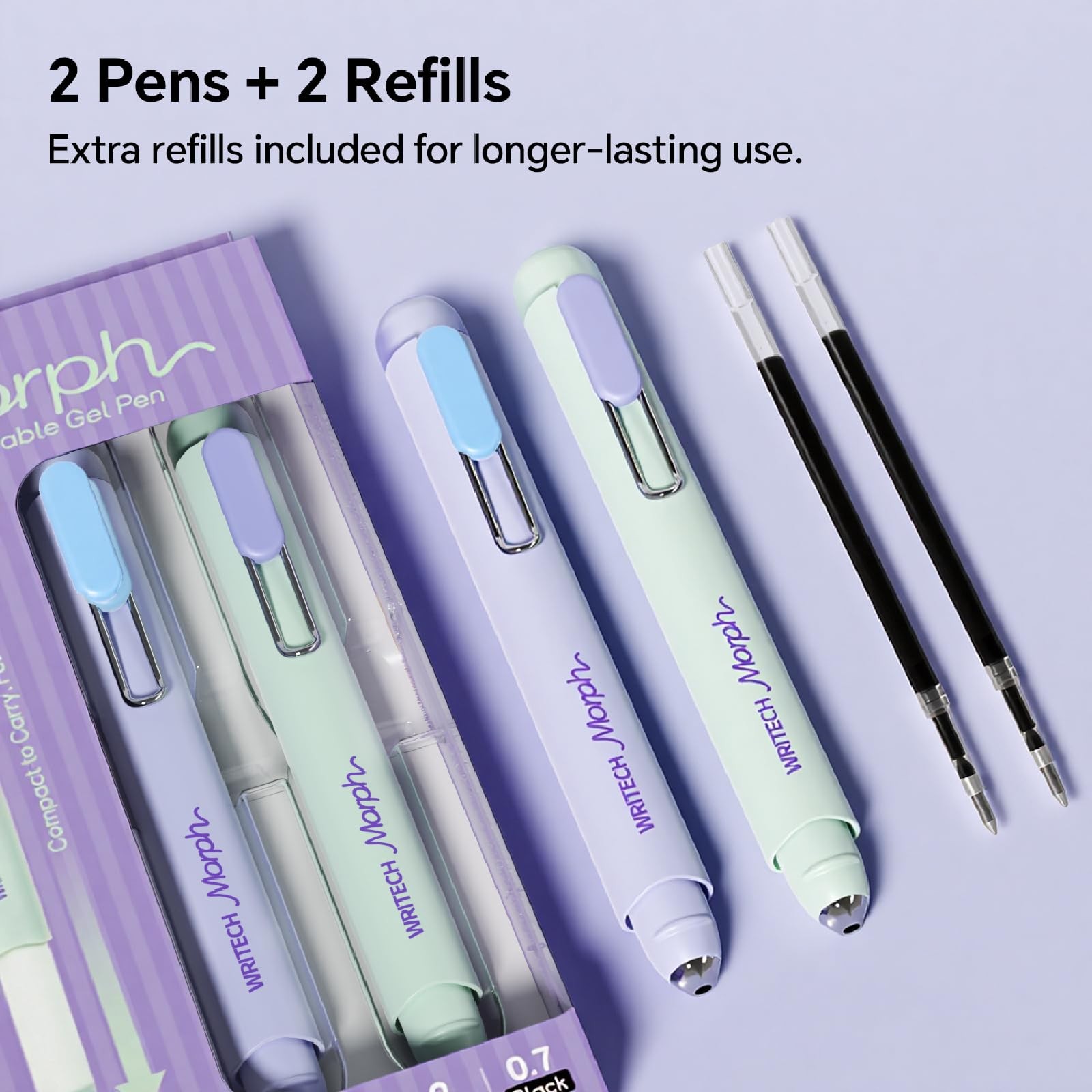 Pens Medium Point: Morph 0.7mm Black Ink Mini to Full Size Soft Grip Portable…