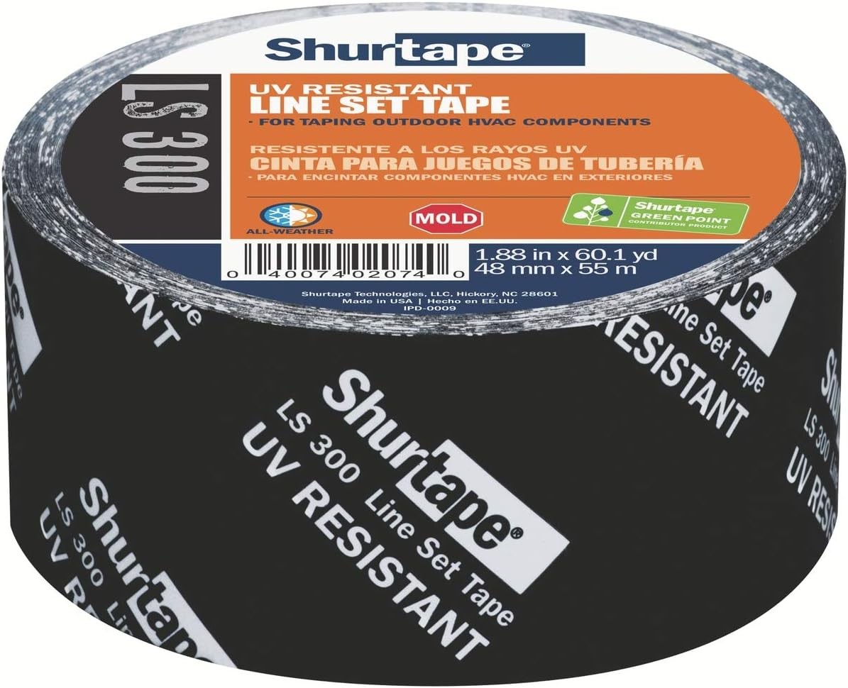 Shurtape LS 300 HVAC Line Set 48 Millimeters Width x 55 Meters Length, Black
