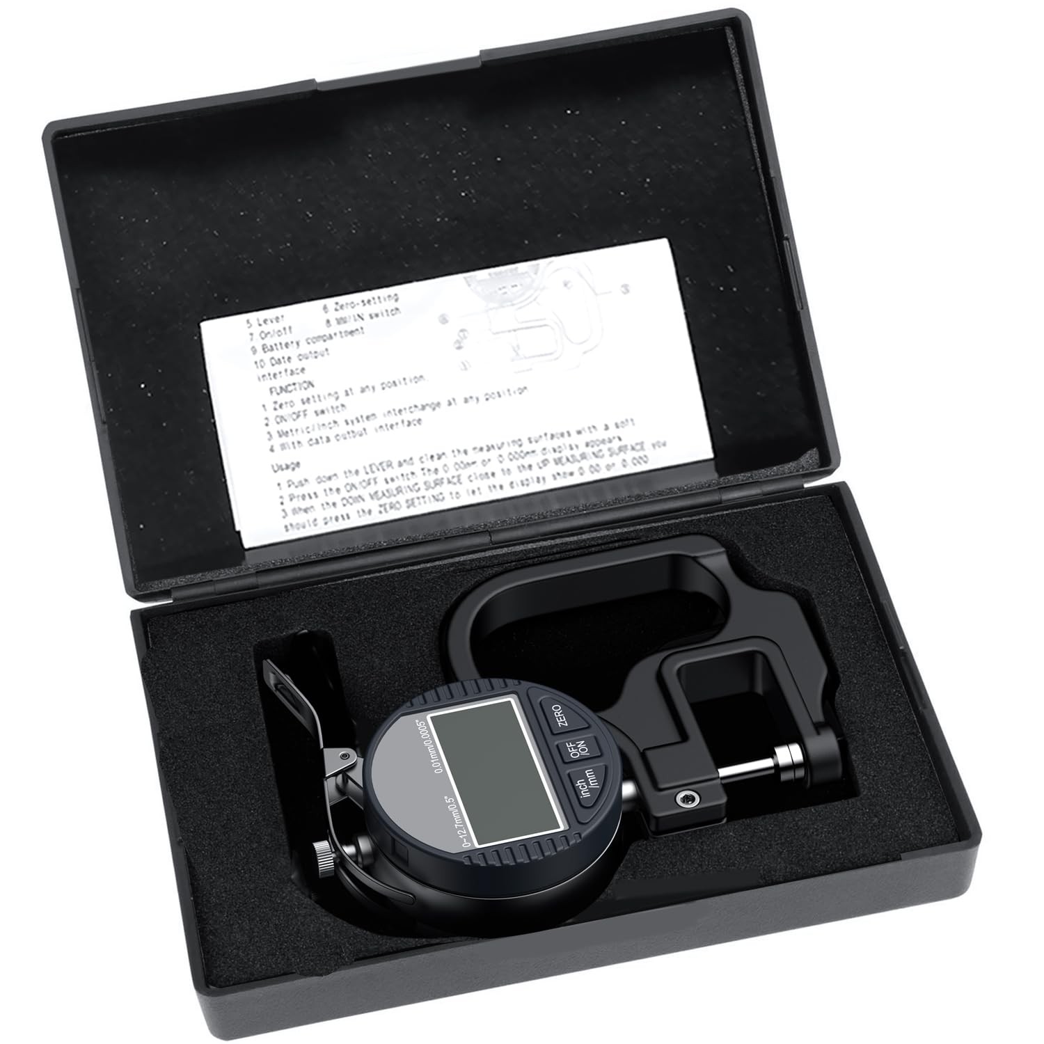 TOOGOND Digital Thickness Gauge 0-12.7mm/0.5″ | 0.01mm/0.0005″, Thickness…