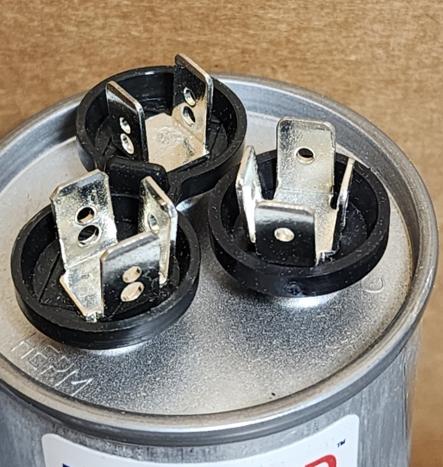 (2) Titan HD Round Run Capacitors PRCFD355A 35/5 440-370V Made In USA