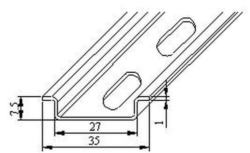 New DIN Rail Slotted Steel, Pre-Cut 35mm x 7.5mm, 600 mm (~24 Inch(23.6)) Long