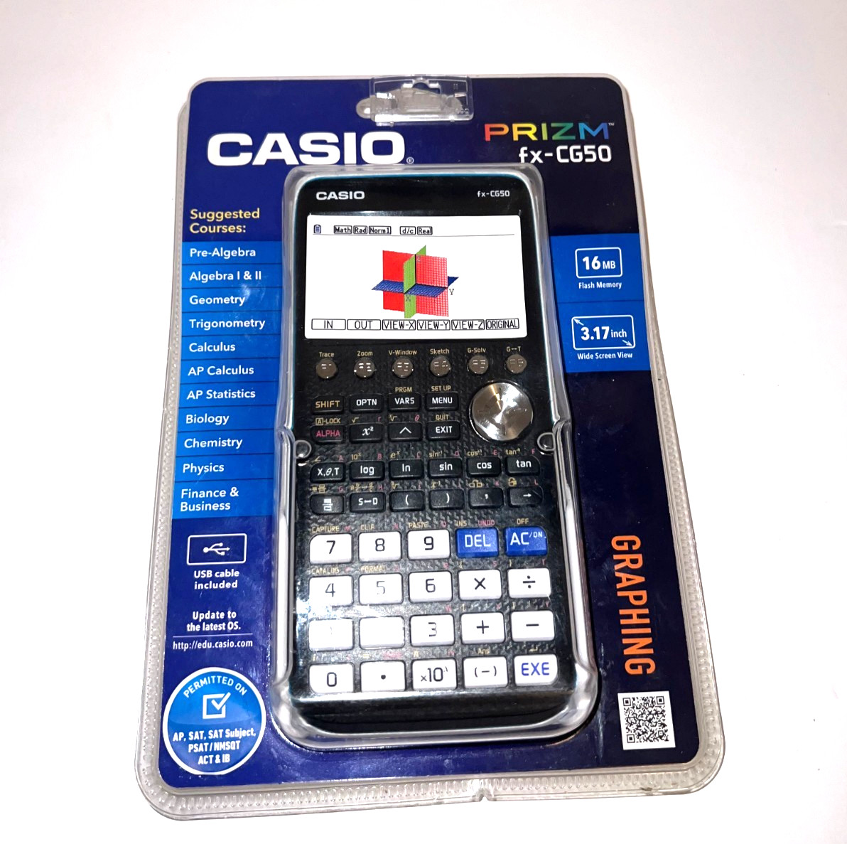 Casio PRIZM High-Resolution Python 3D Color Graphing Calculator Black (FX-CG50)