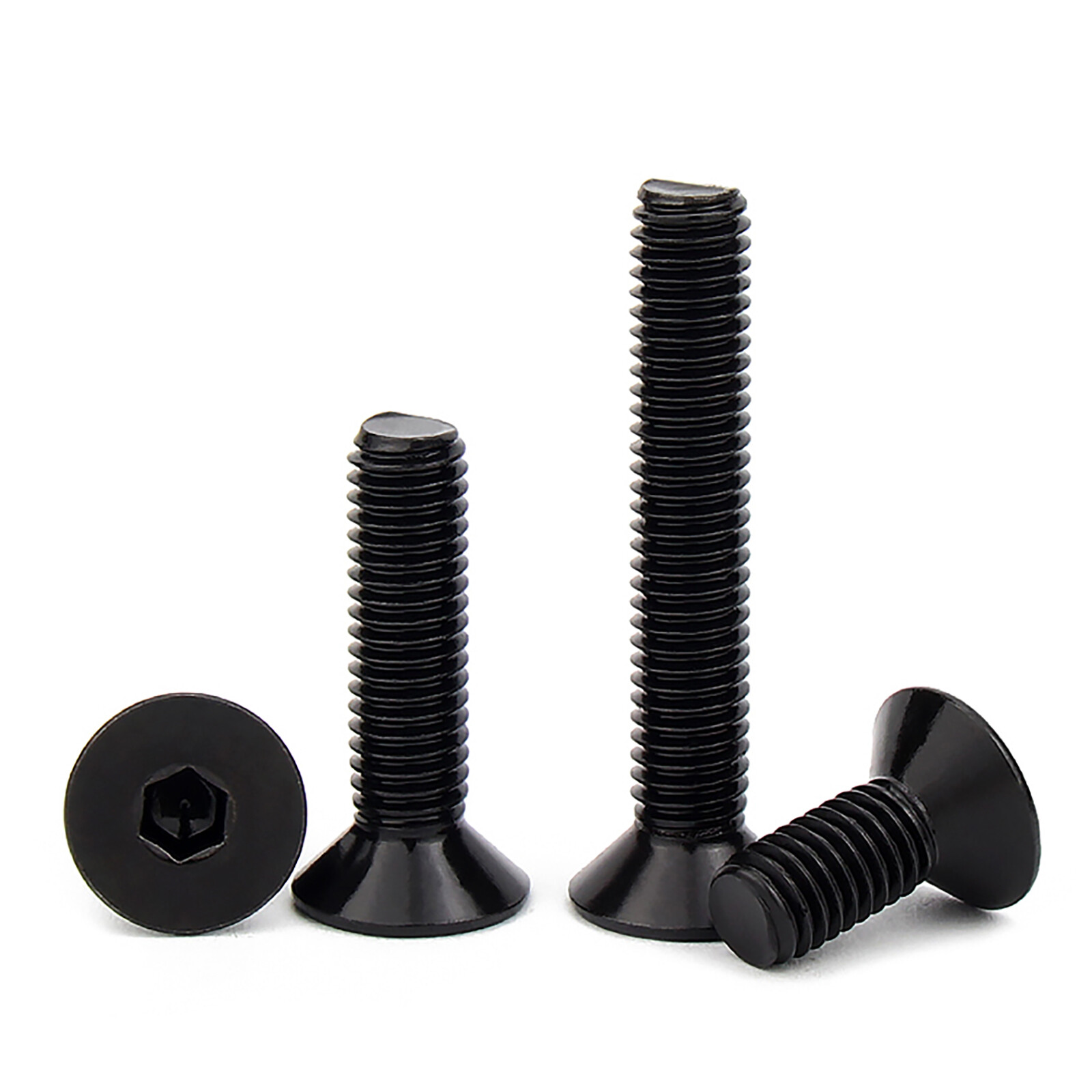 M3 M4 M5 SOCKET COUNTERSUNK SCREWS CSK HEX ALLEN KEY BOLTS BLACK STAINLESS STEEL
